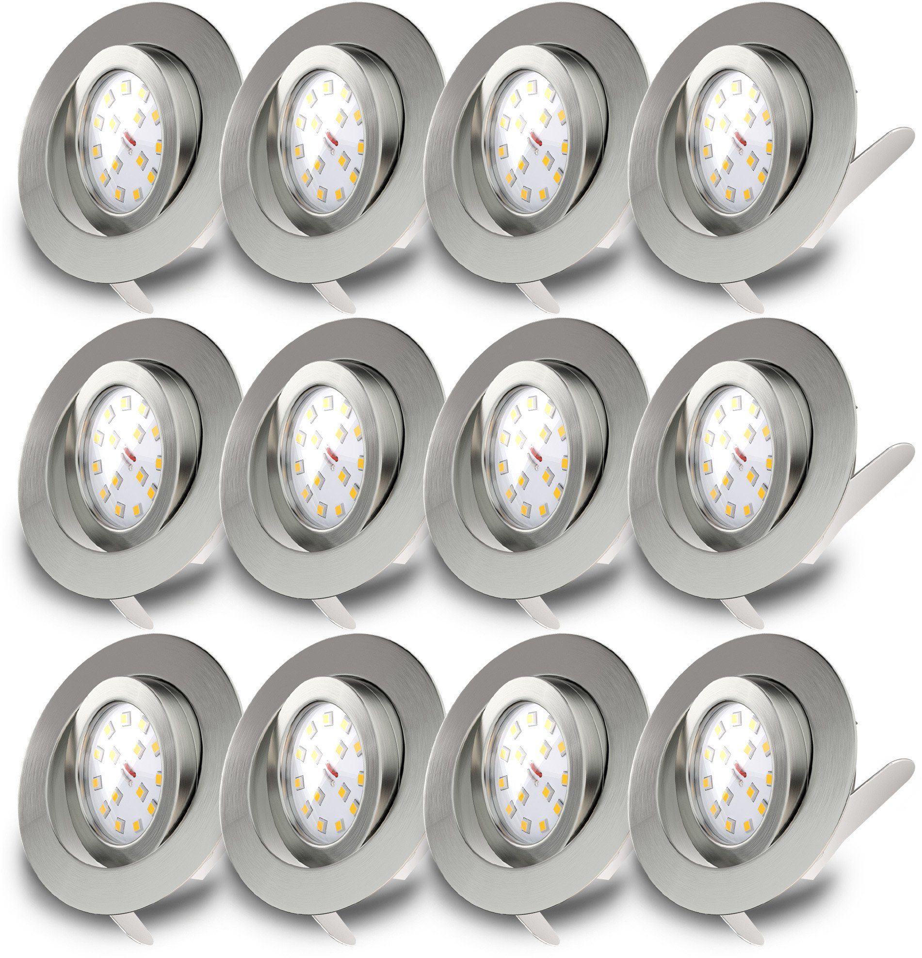 B.K.Licht Ledinbouwlamp 12-pack inbouwspots, draaibare plafondspots, platte spots