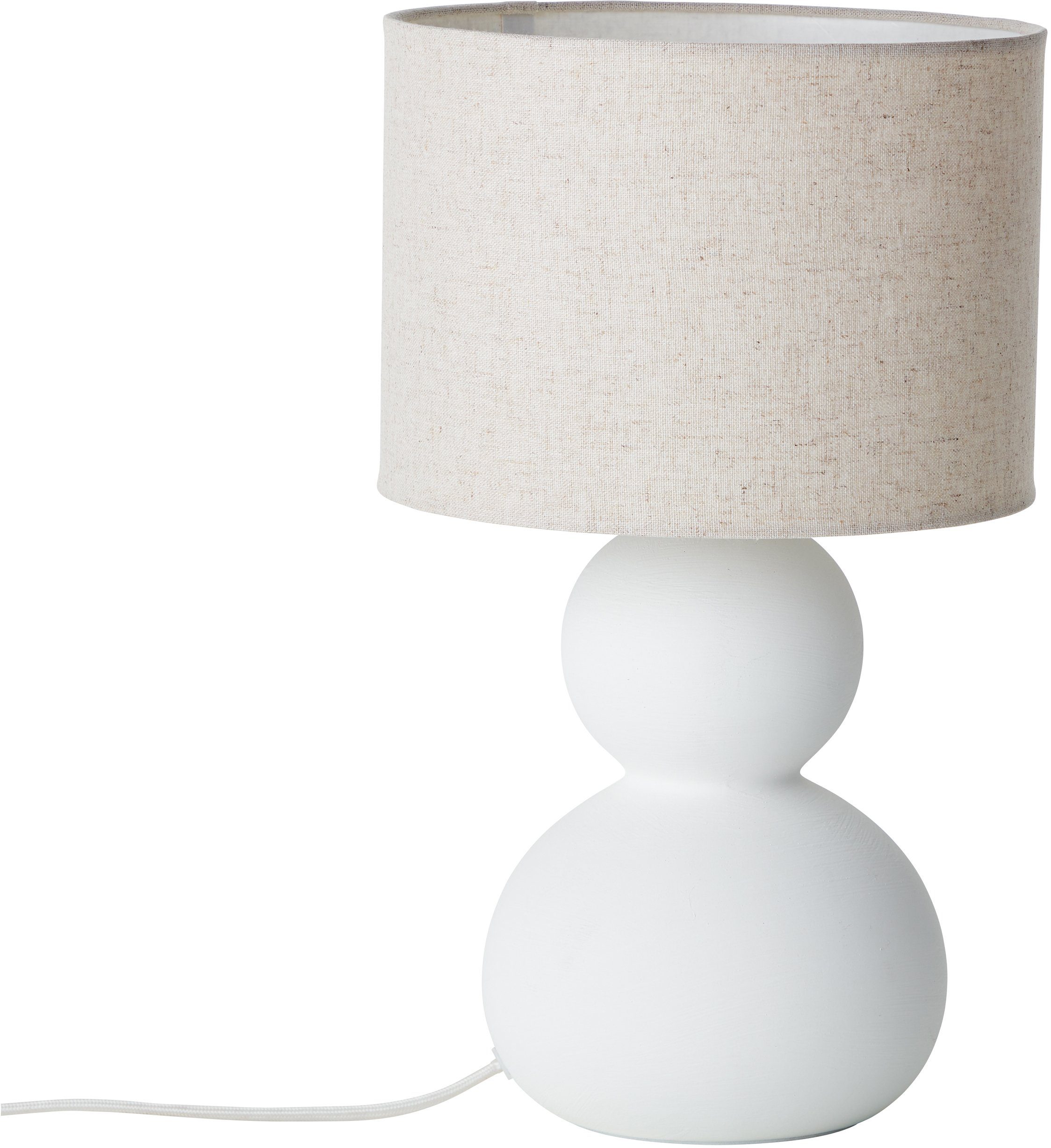 LeGer Home by Lena Gercke Tafellamp Malu max. 40w, linnen lampenkap, keramiek, hoogte: 37,5 cm, ø 22 cm (1 stuk)