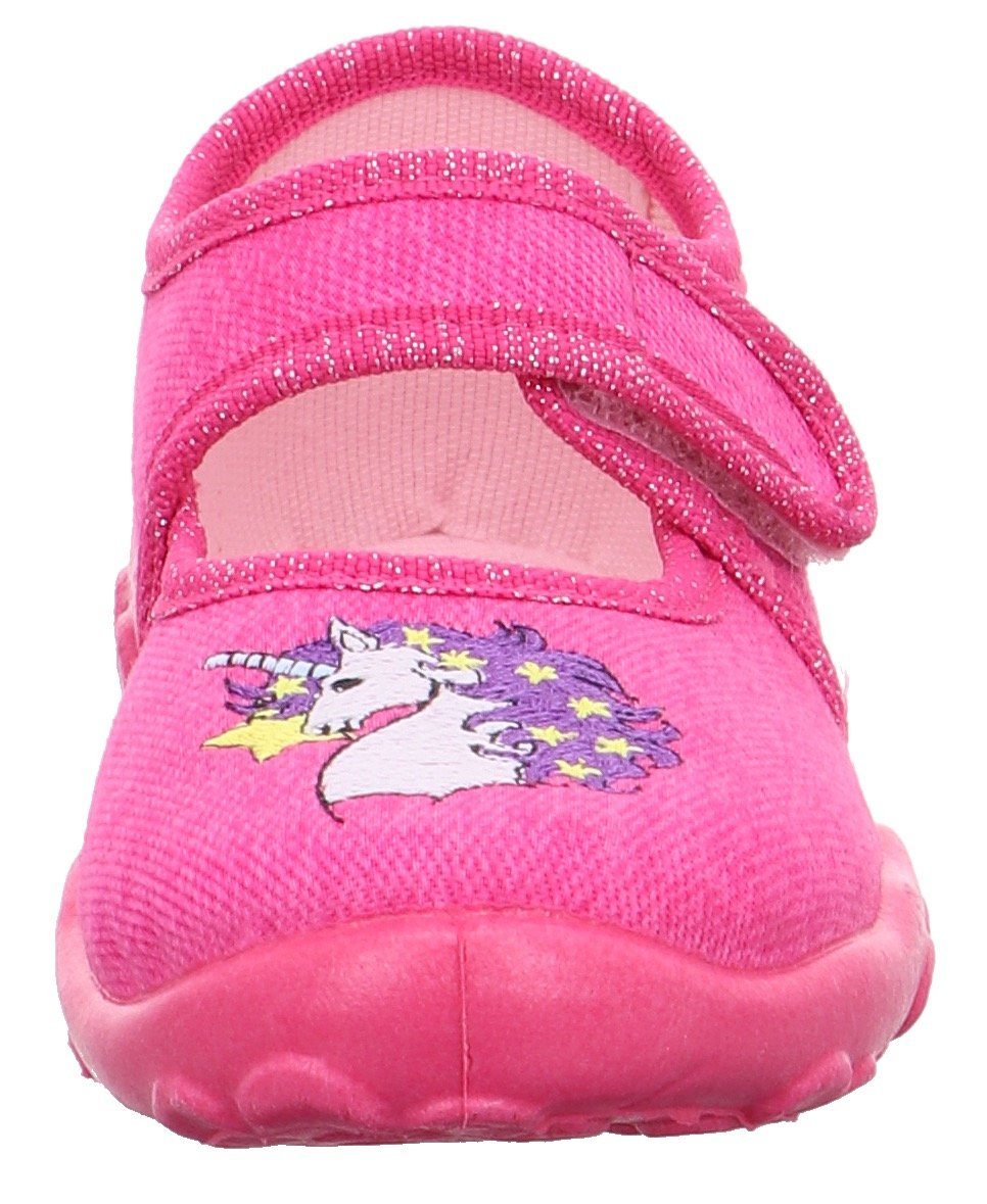 Superfit Pantoffels BONNY WMS: middel , kleuterschoen met eenhoorn-print, maat sjabloon te downloaden