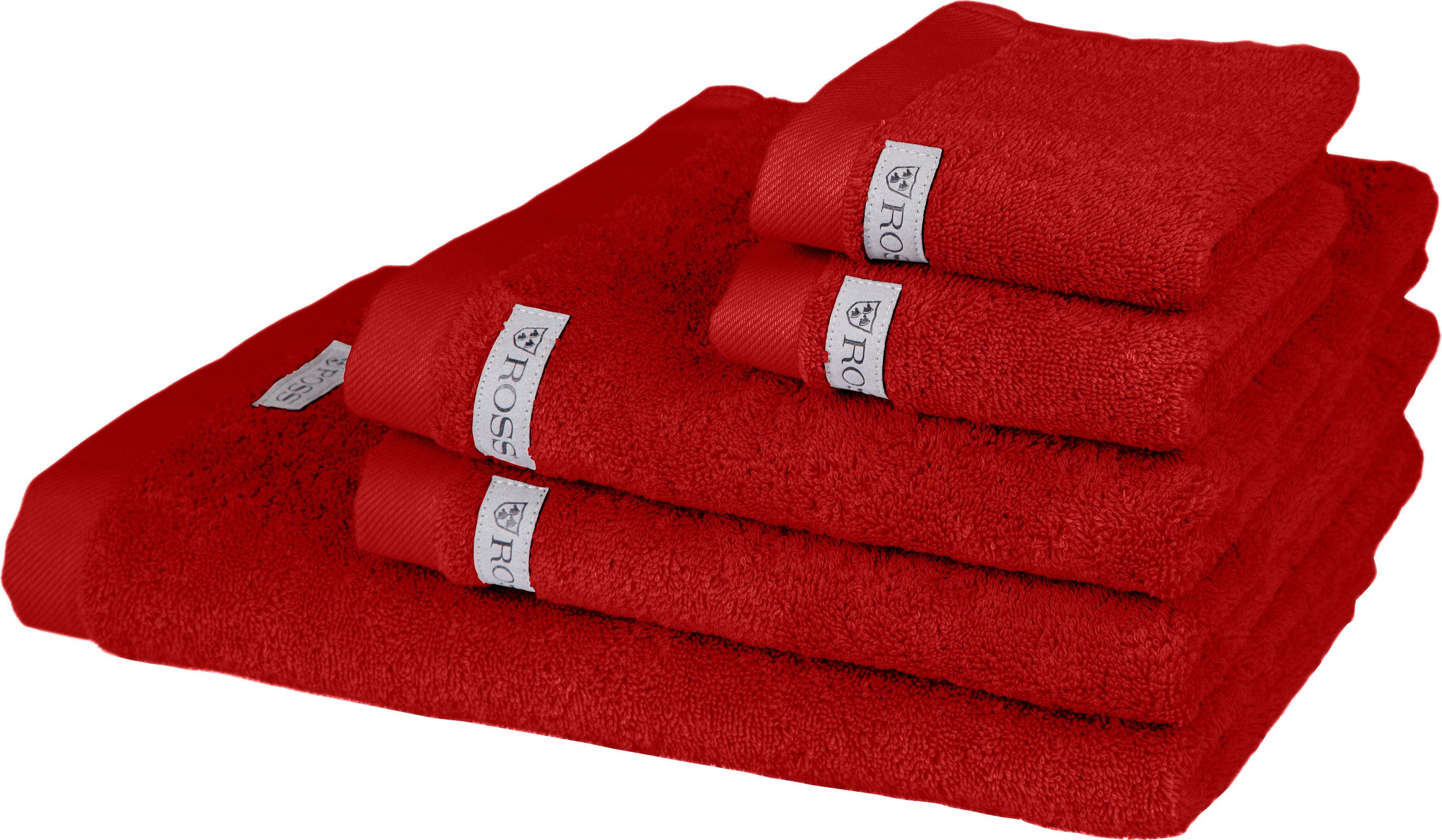 ROSS Handdoekenset Sinfonie bevat handdoeken, badhanddoek en gastendoeken (set, 5-delig) handdoeken rood