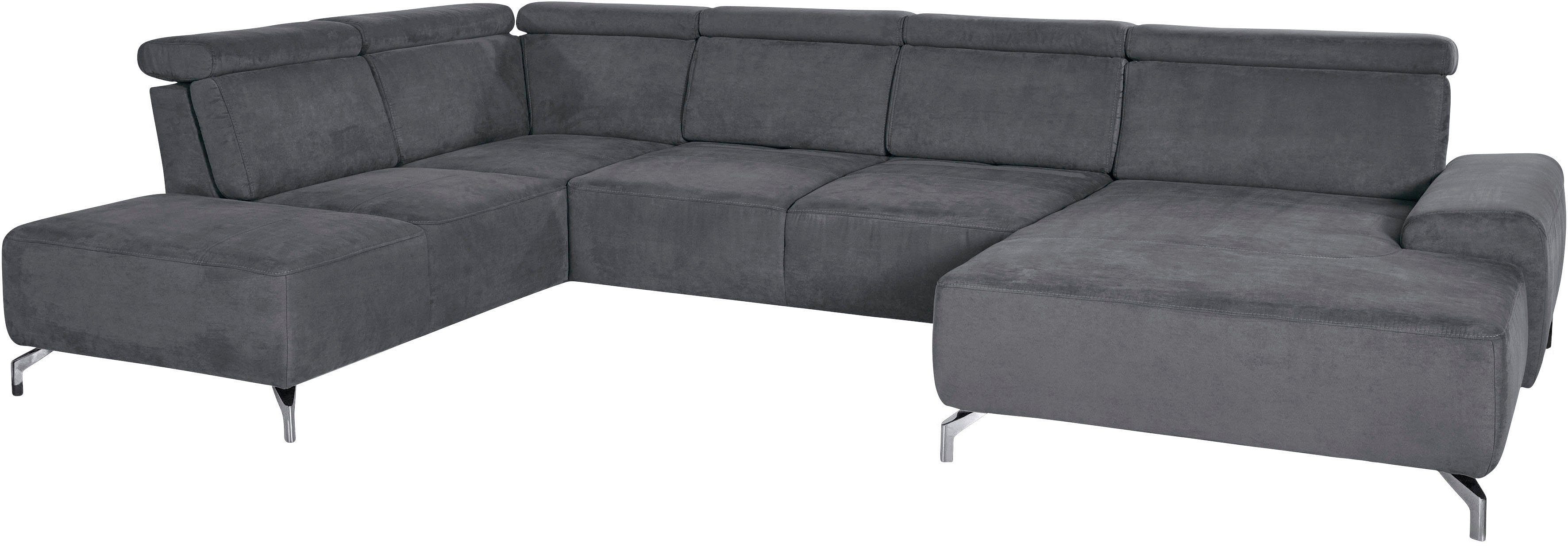 sit&more Zithoek Gizeh U-vorm 12 cm poothoogte, inclusief zitdiepteverstelling en verstelbare hoofdsteun