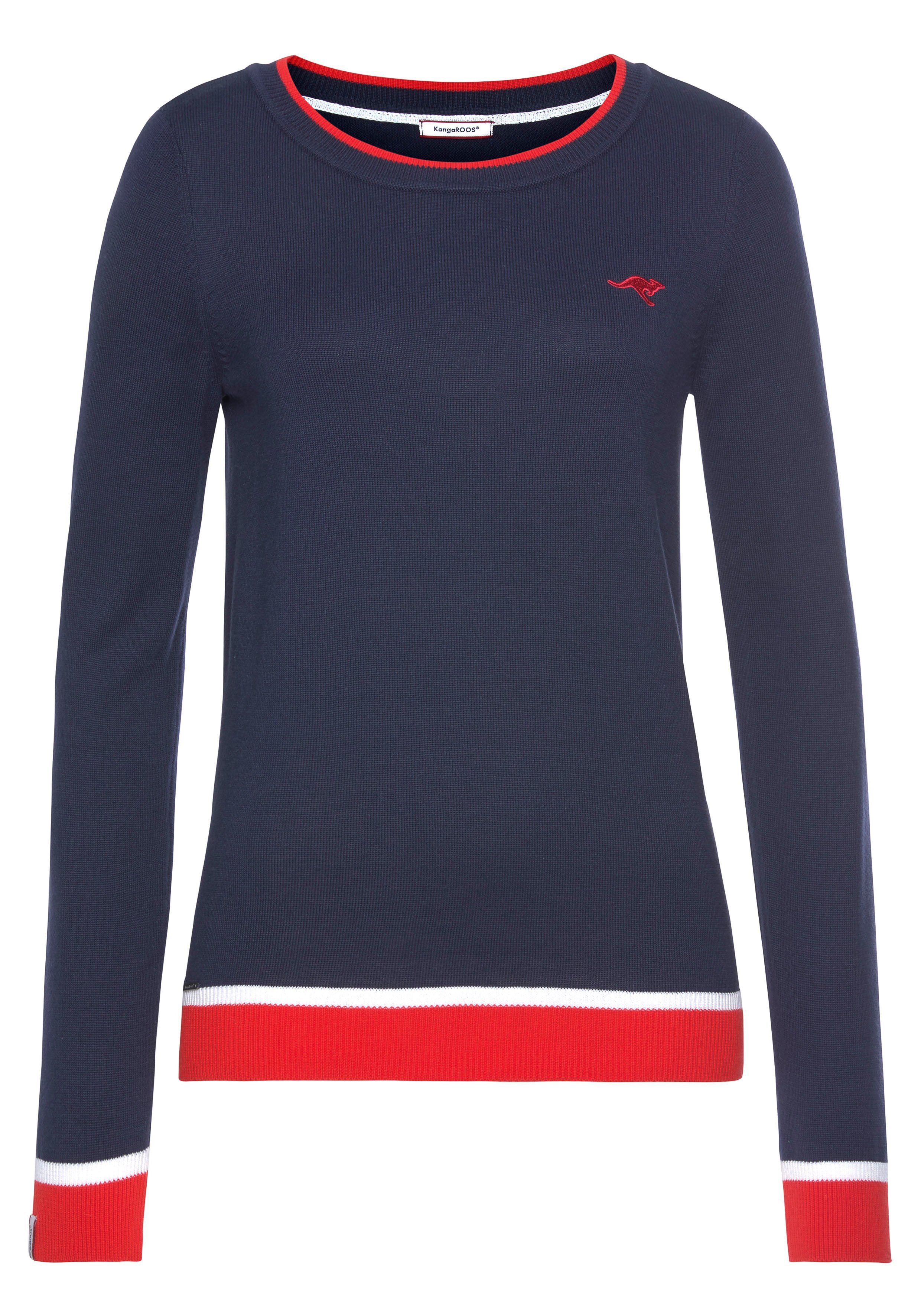 KangaROOS Trui met ronde hals met contrastkleurige zoom