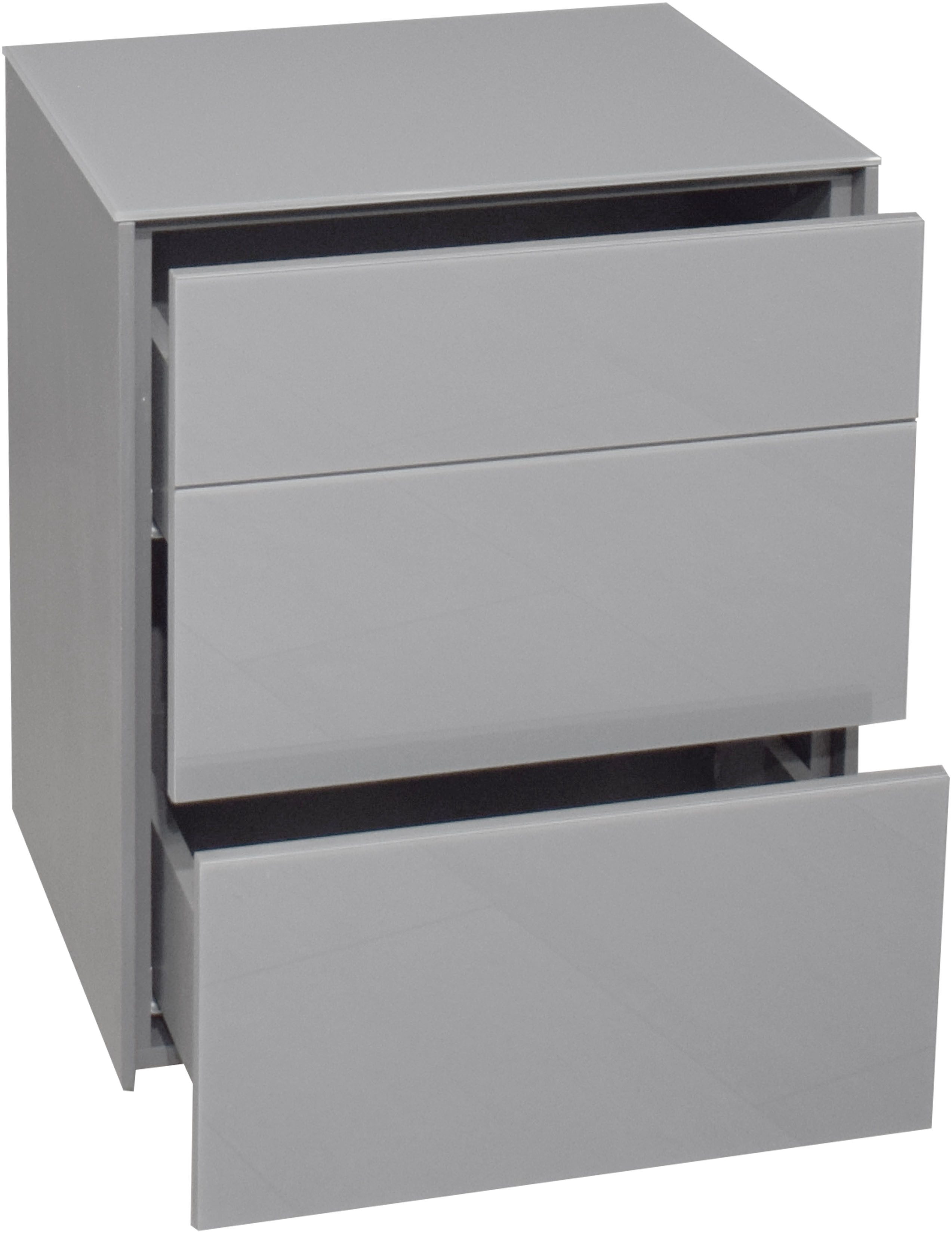 Mäusbacher Kast Imola BESTSELLER! Mäusbacher commode, met glasfront en glazen bovenblad, 2 lades