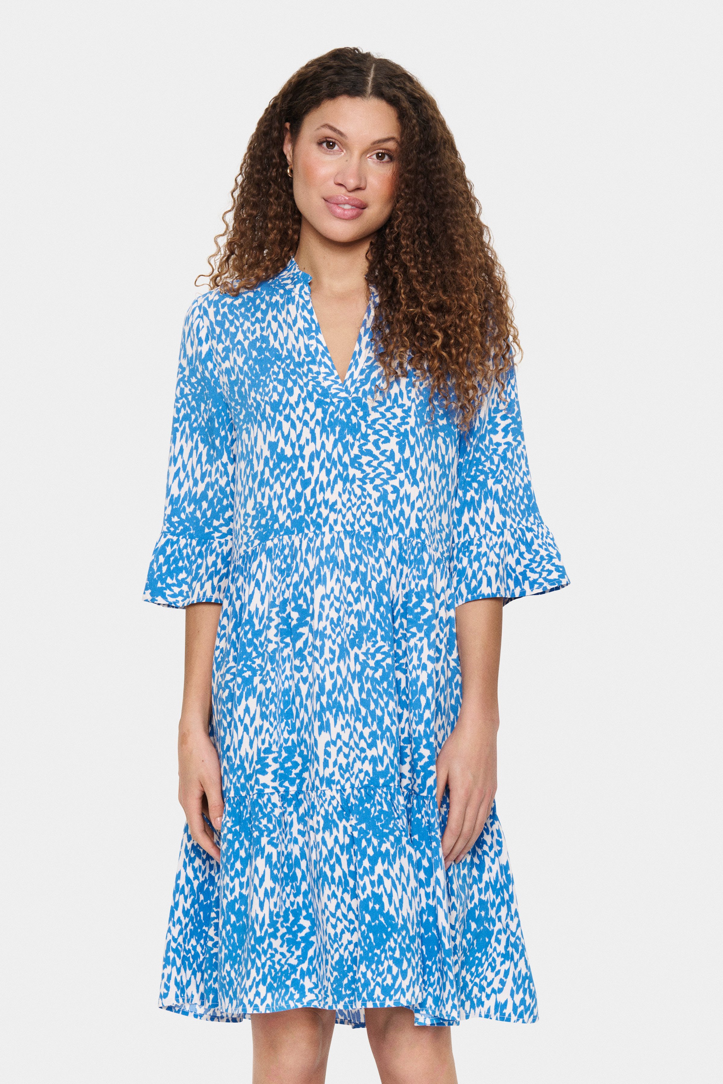 Saint Tropez Blousejurk EdaSZ dress met volants en 3/4 mouwen