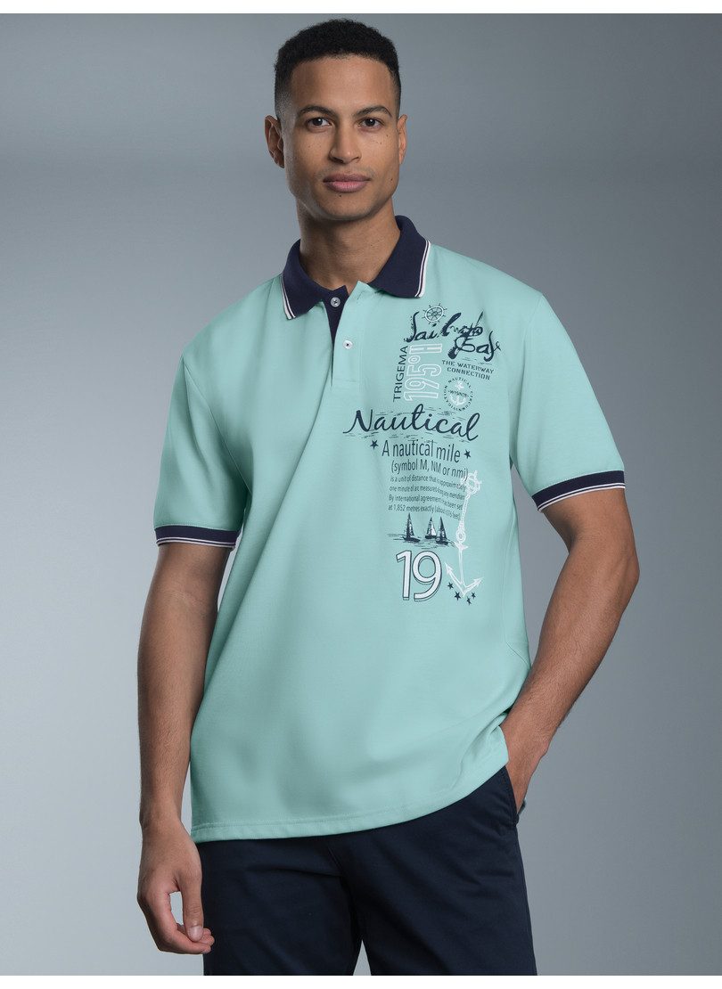 Trigema Poloshirt TRIGEMA poloshirt met maritiem printmotief (1-delig)