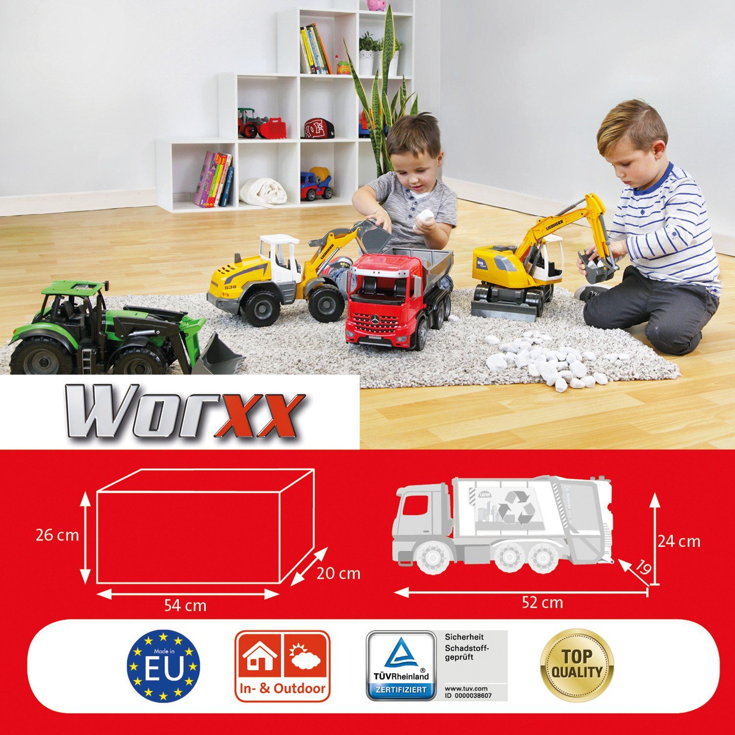 Lena® Speelgoed-vuilniswagen Worxx, Mercedes-Benz Arocs