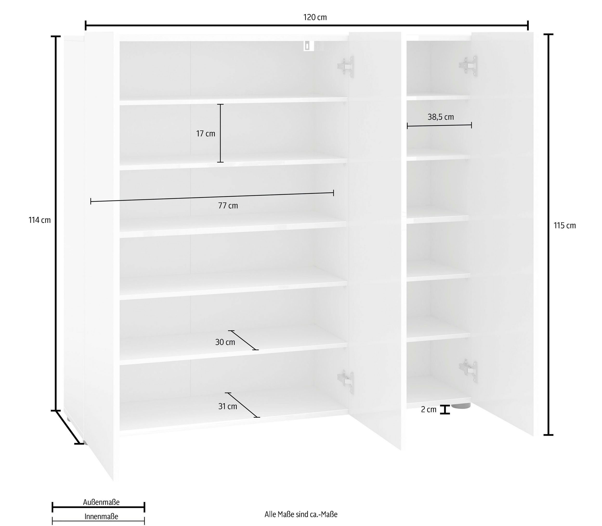 INOSIGN Schoenenkast Mister Breedte 120 cm