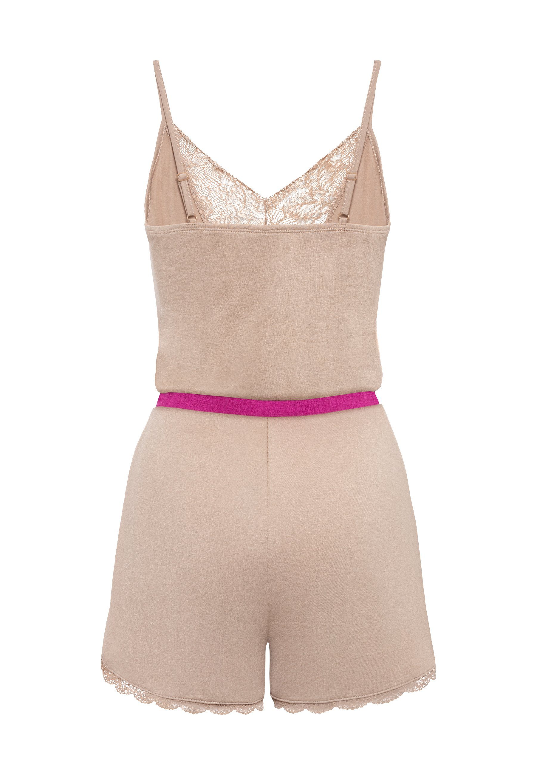 Lascana Korte jumpsuit met mooie kantdetails (set)