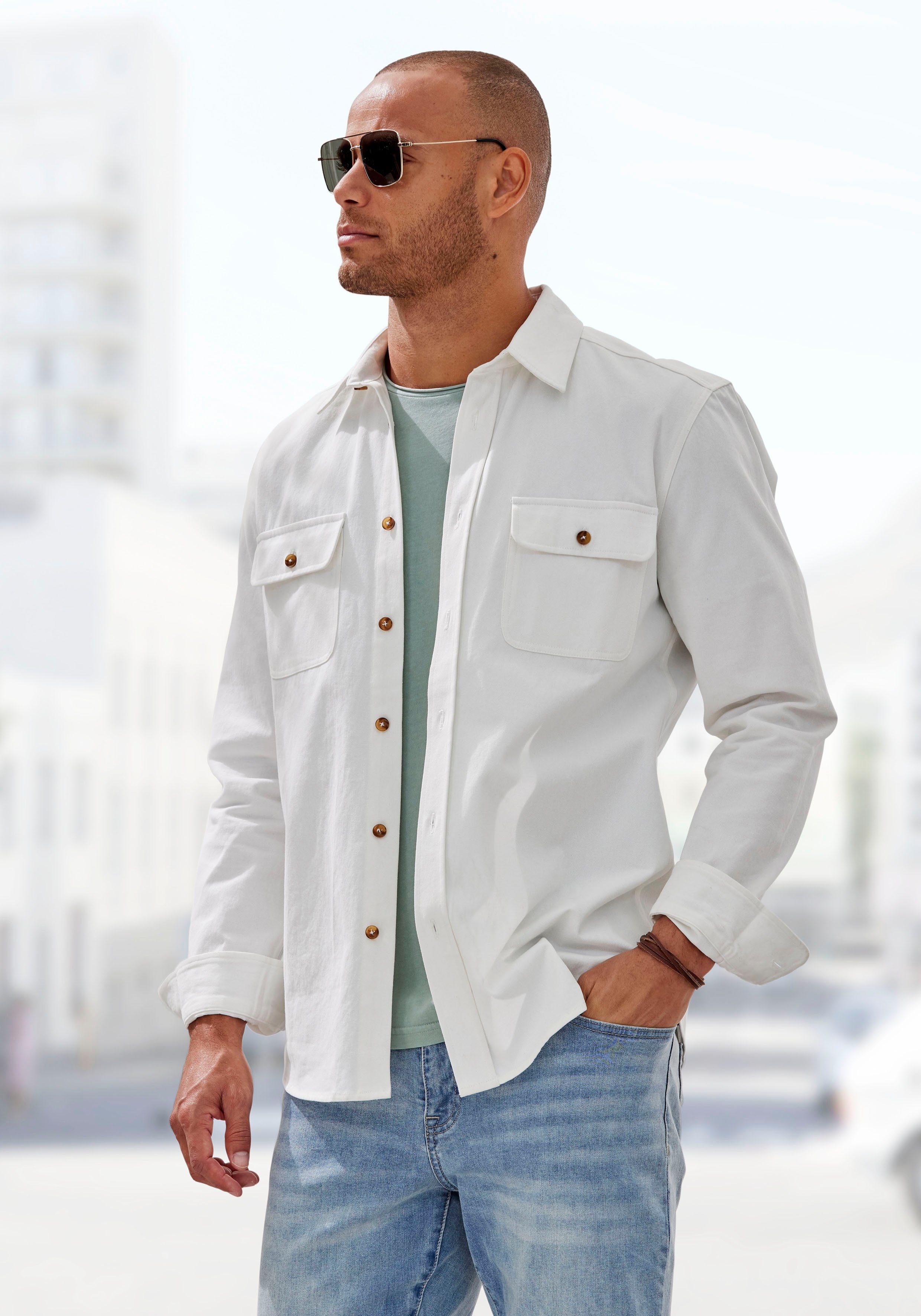 John Devin Overhemd met lange mouwen Coole overshirt