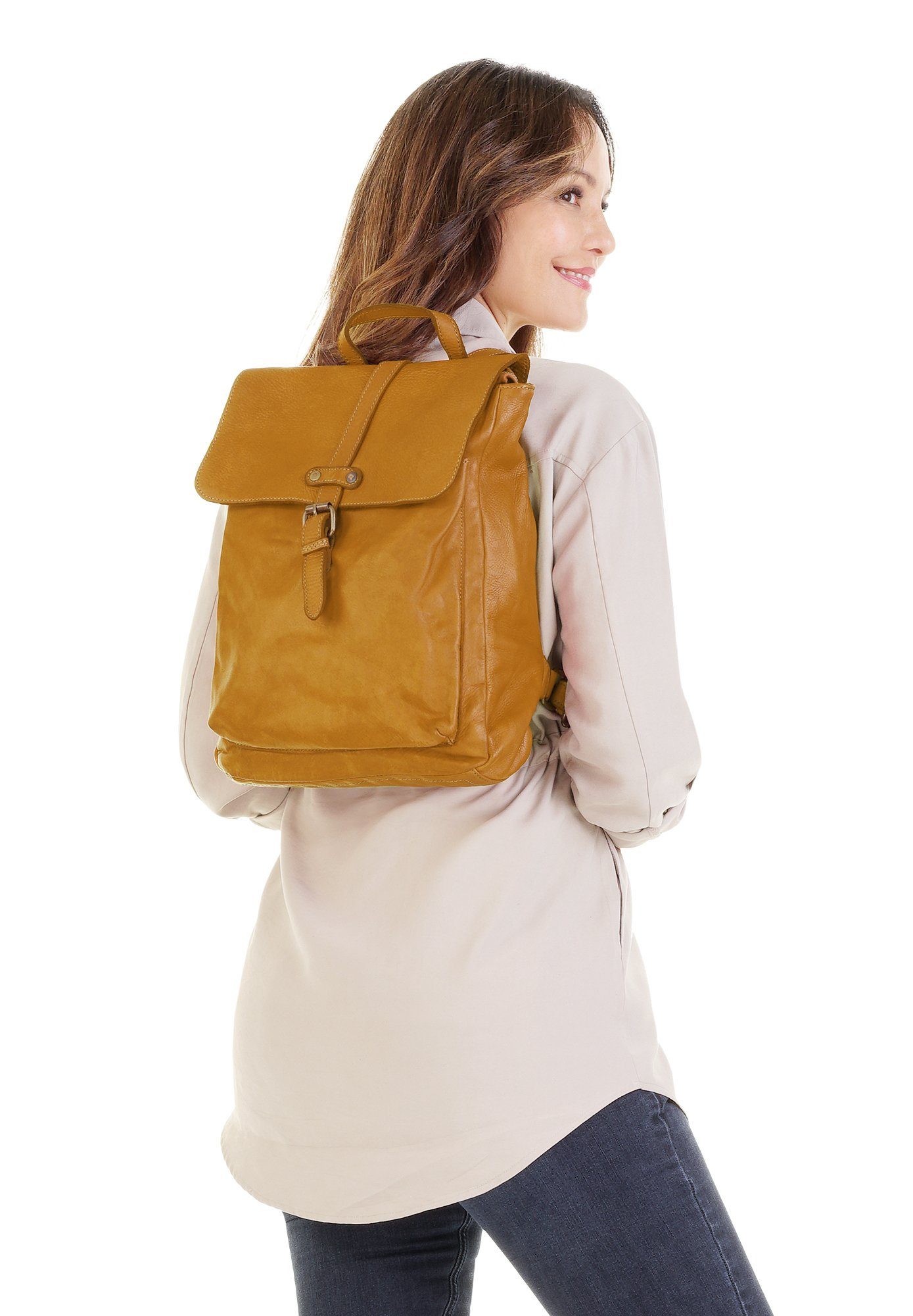 Samantha Look Rugzak echt leer, made in italy