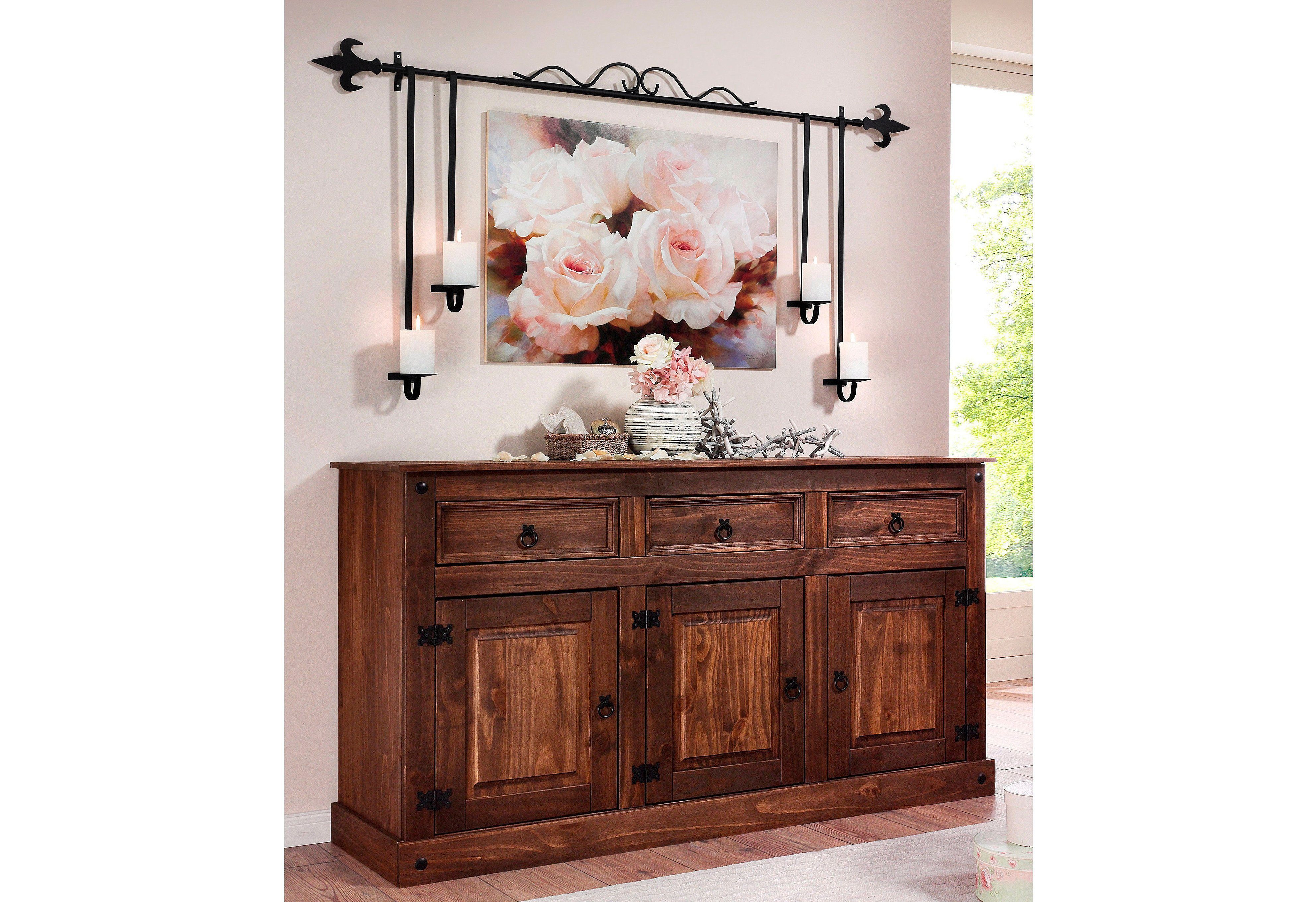 Home affaire Dressoir Mexico Commode van massief dennenhout, breedte 151 cm