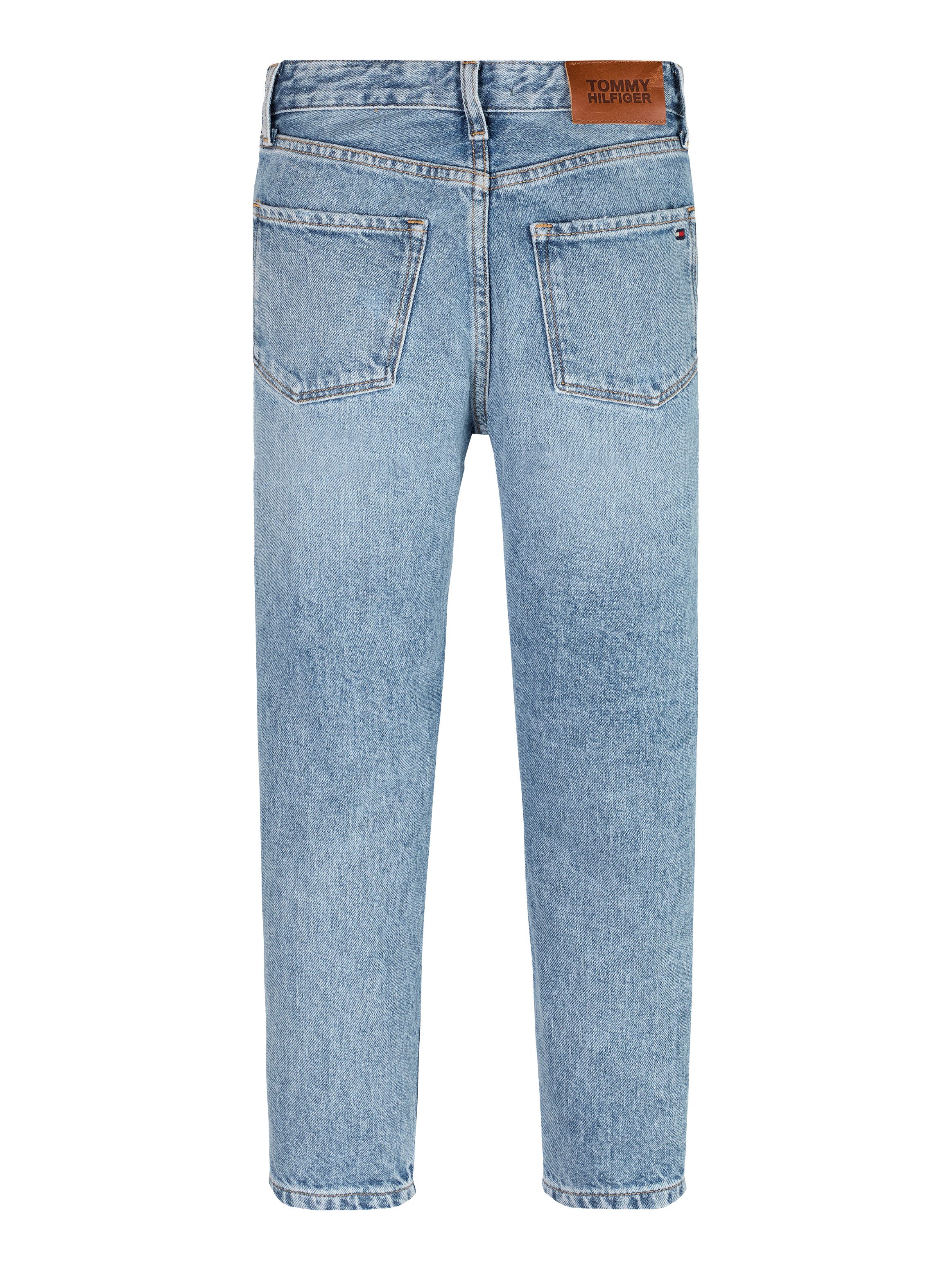 Tommy Hilfiger Straight jeans ARCHIVE BARREL FIT MIDBLUE JEANS in lichtblauwe wassing, met logo-badge