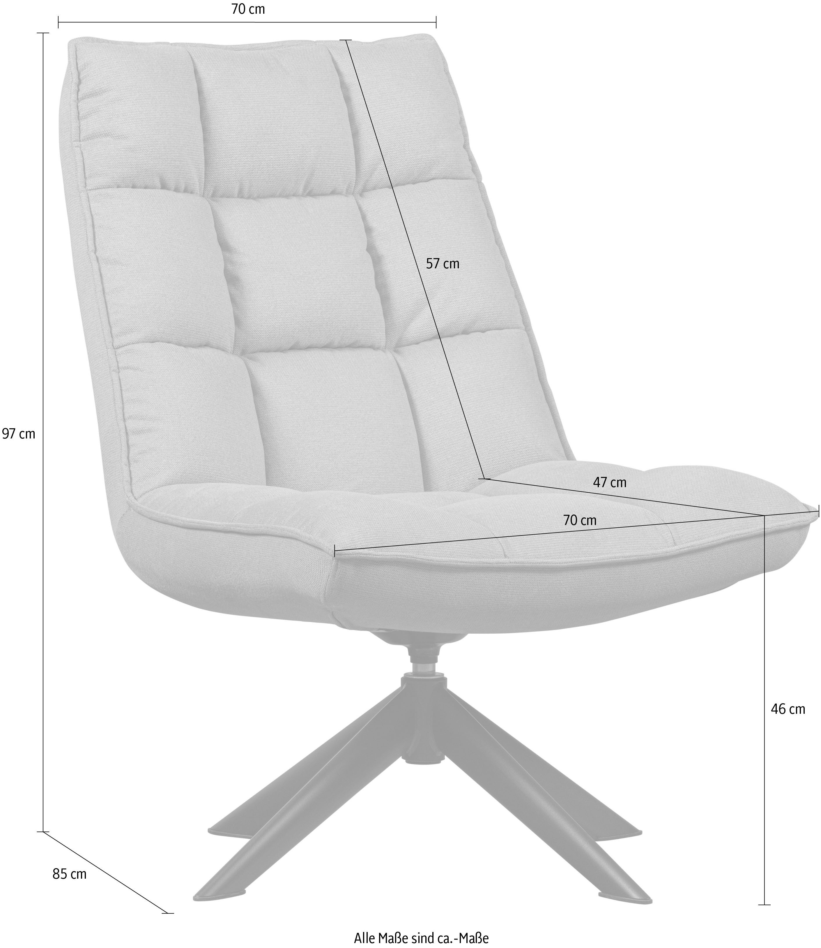 WOOOD Draaibare fauteuil Jouke in elke richting draaibaar, h 90 cm x b 70 cm