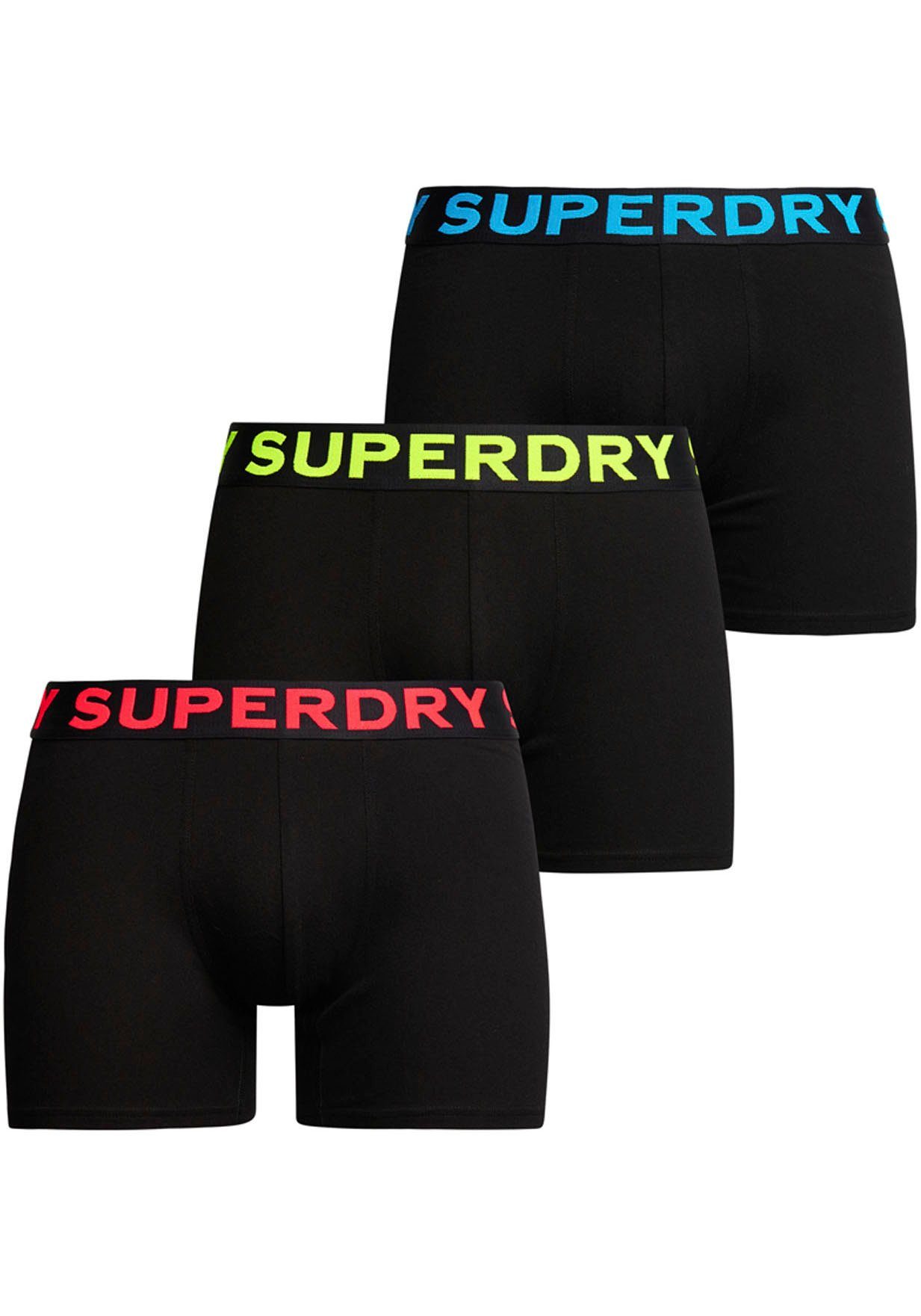 Superdry Zwarte Boxershorts Effen Uitvoering 3 Pack Black Heren