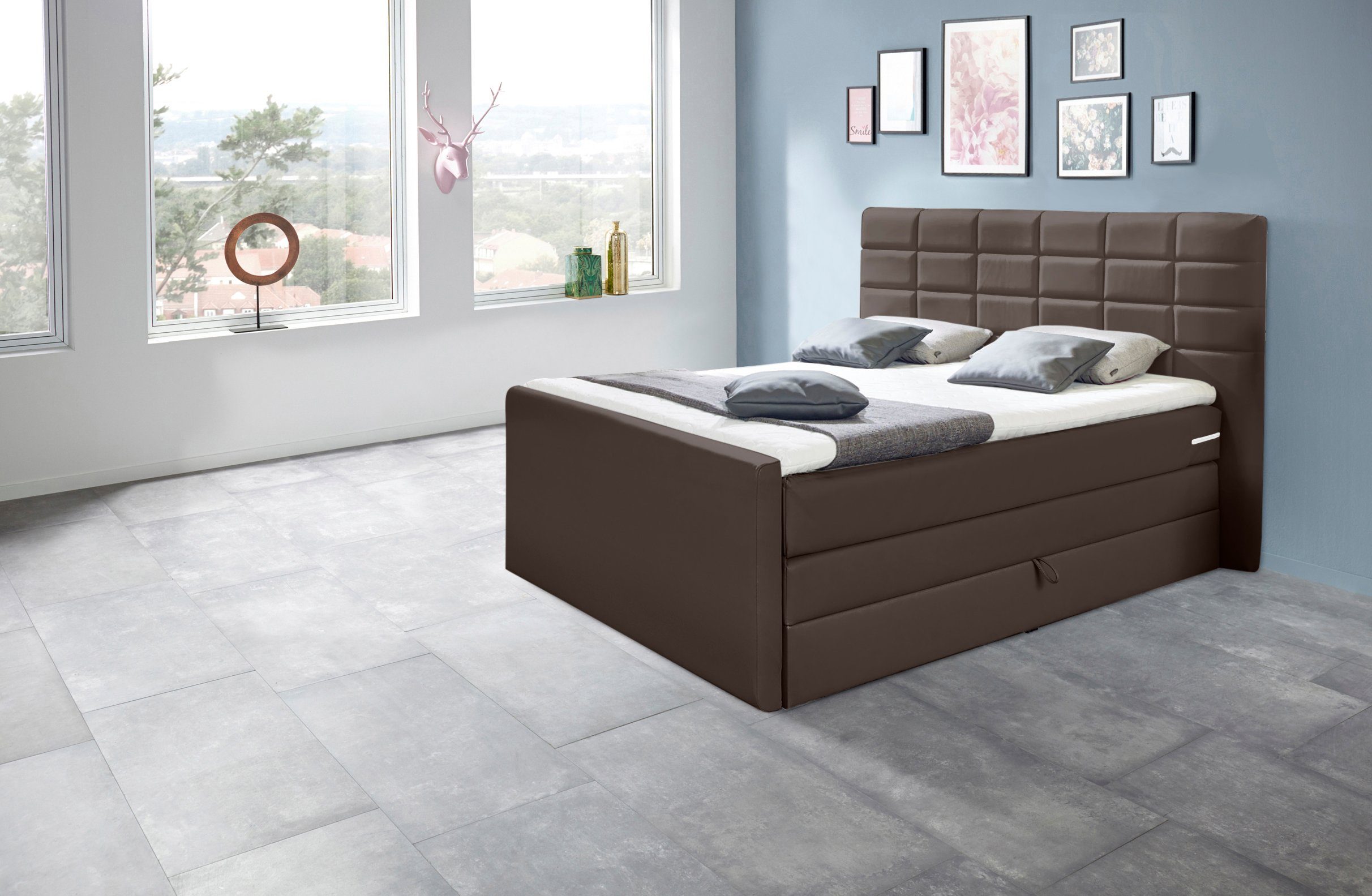 INOSIGN Boxspring Lethbridge incl. bedbox en matrastopper, twee matrastypes in h2