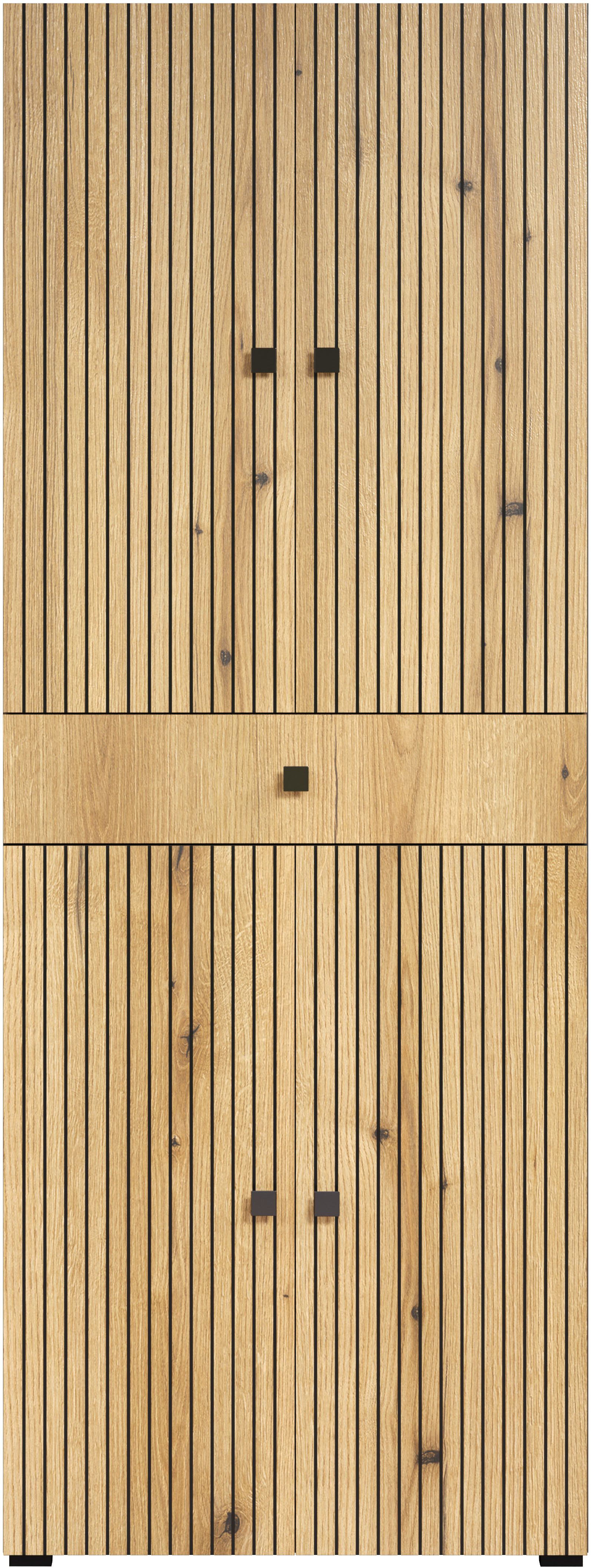 welltime Hoge kast Amrum Breedte 40 cm, ruime hoge kast eik ribbellook badkamerkast