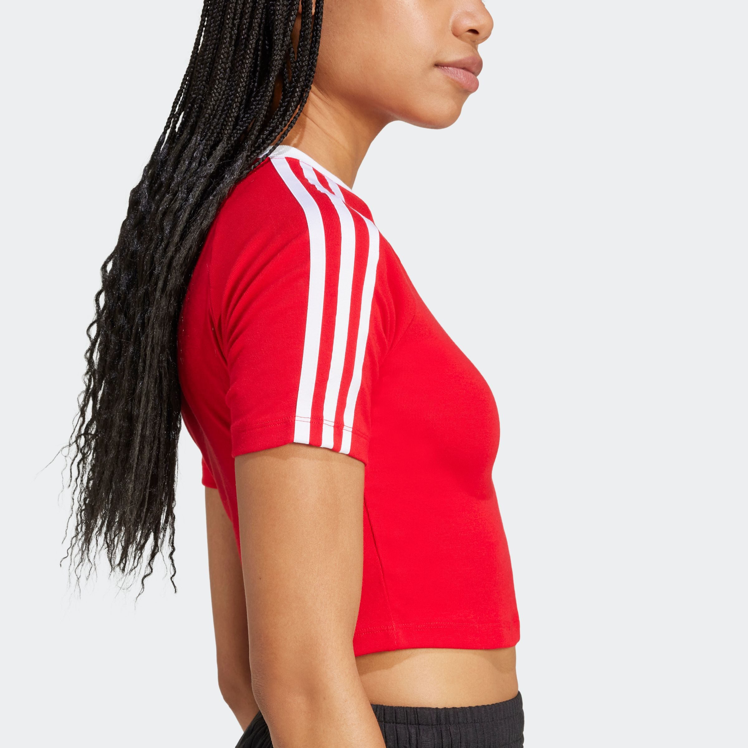 adidas Originals T-shirt 3 S BABY TEE Cropped drie-strepen shirt