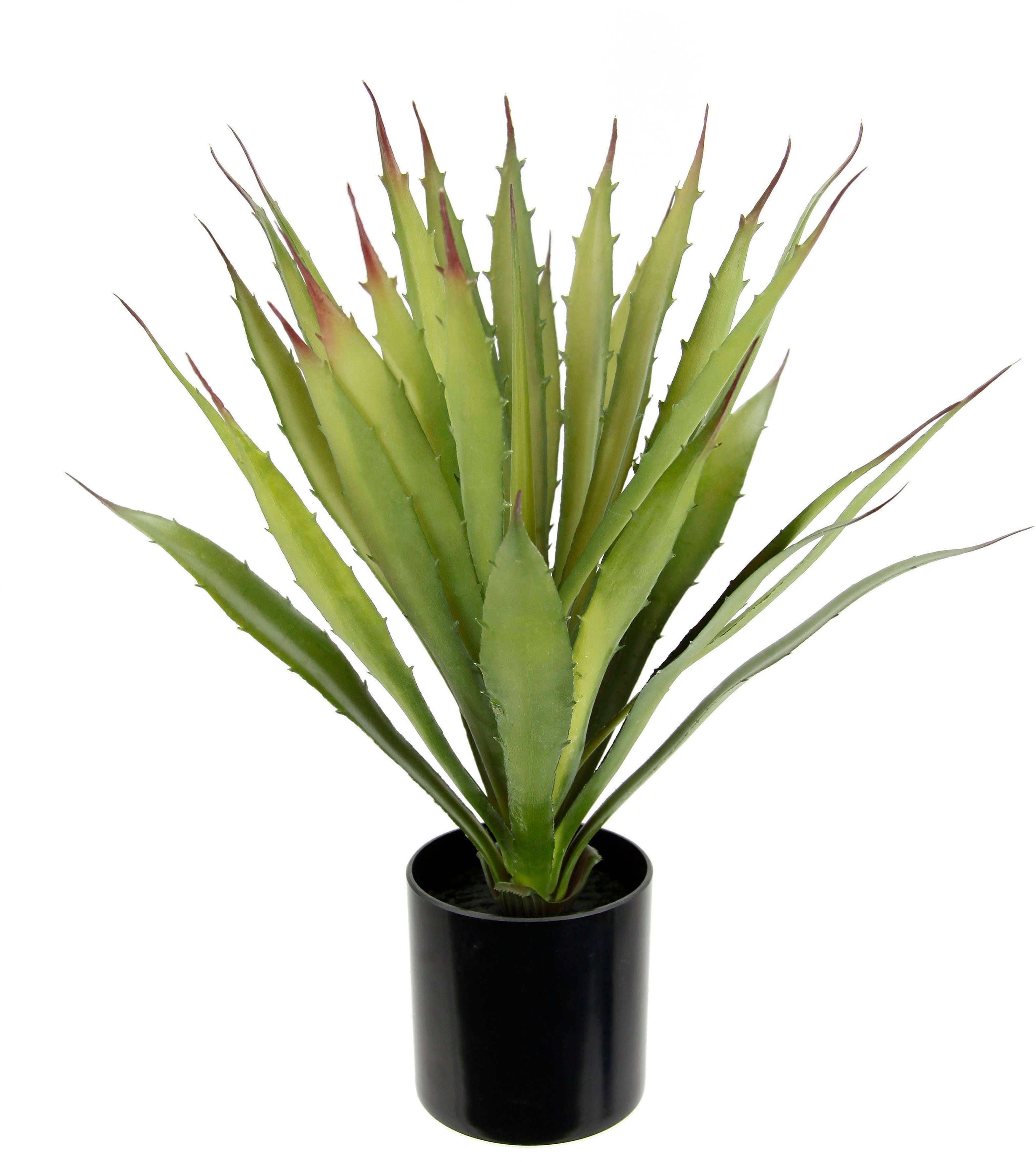 I.GE.A. Kunstplant Künstliche Agave Aloe Vera im Topf Kunstpflanze