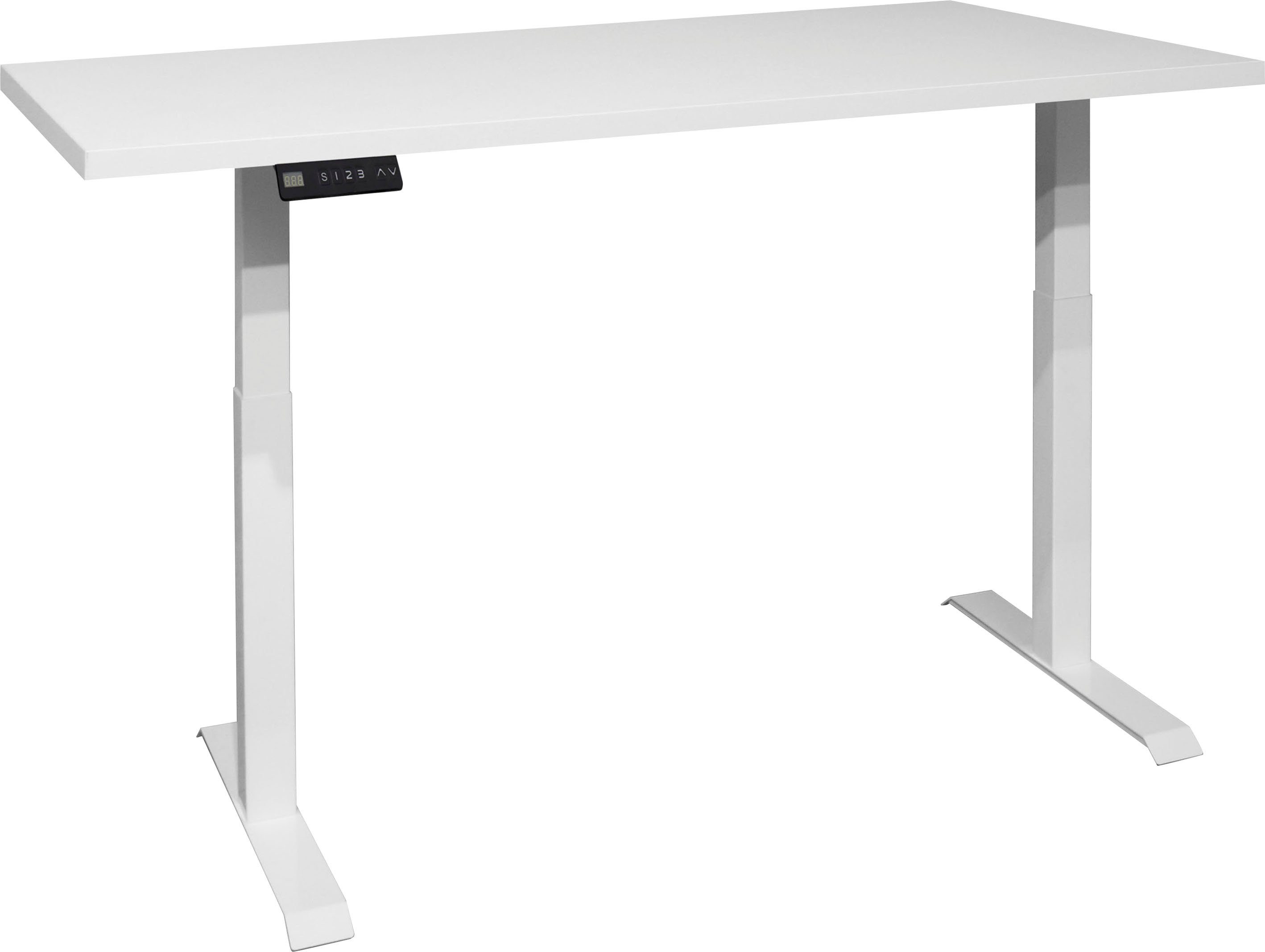 Mäusbacher Bureau Big System Office Breedte 160 cm, elektrisch in hoogte verstelbaar bureaus beige