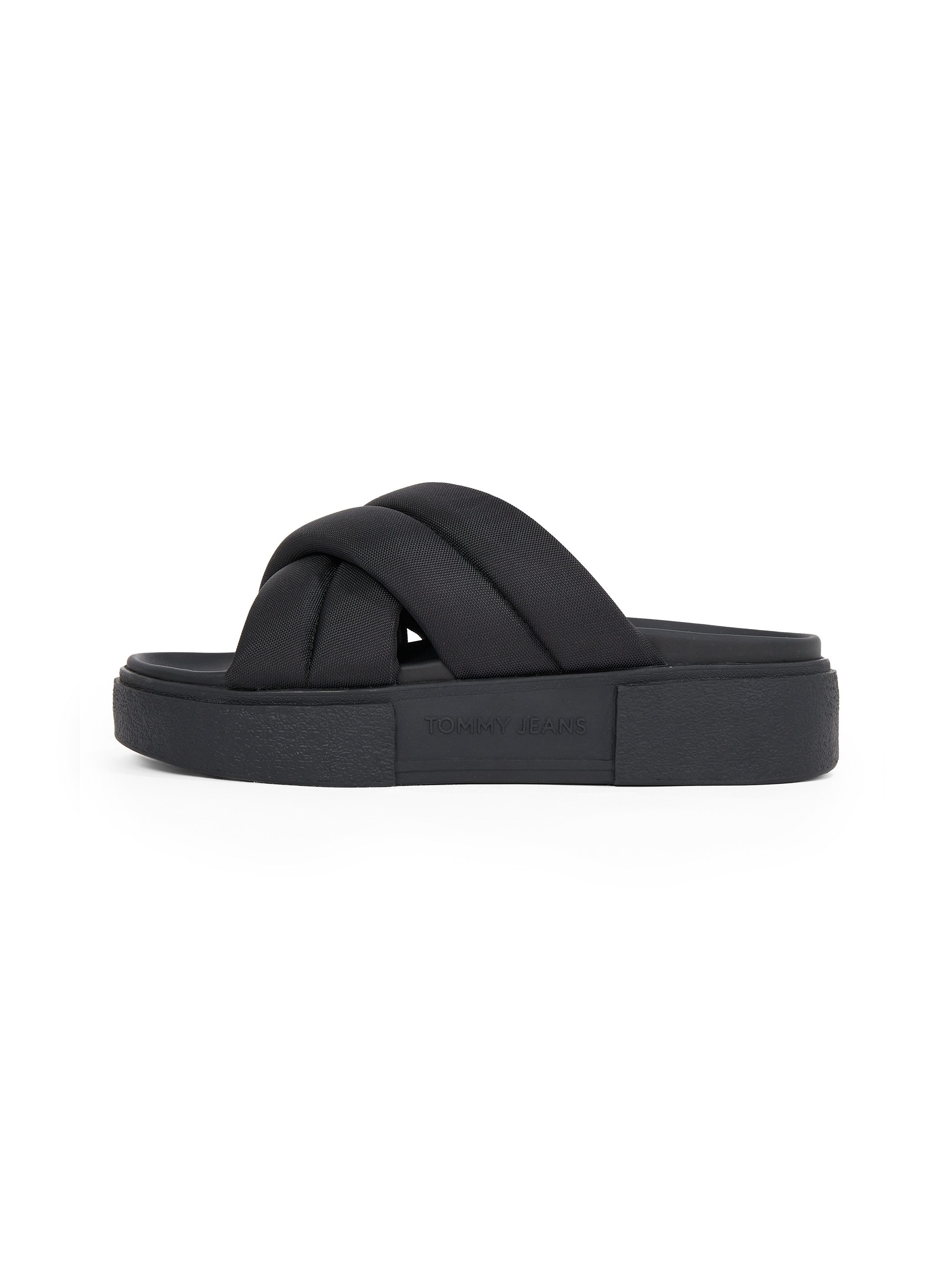TOMMY JEANS Slippers TJW FLATFORM SANDAL , plateau, zomerschoen, instapschoen met gewatteerde bandages