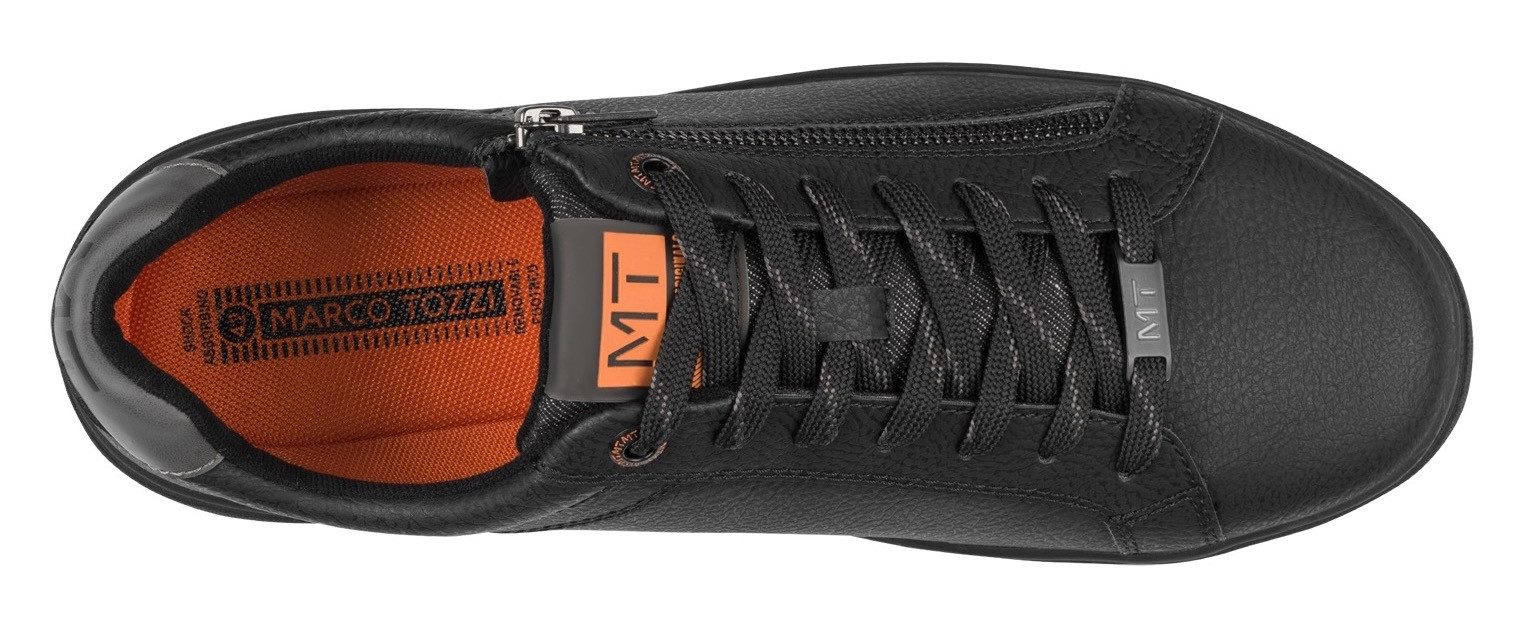 Marco Tozzi Sneakers , vrijetijdsschoen, halfschoen, veterschoen met zijlogo-debossing