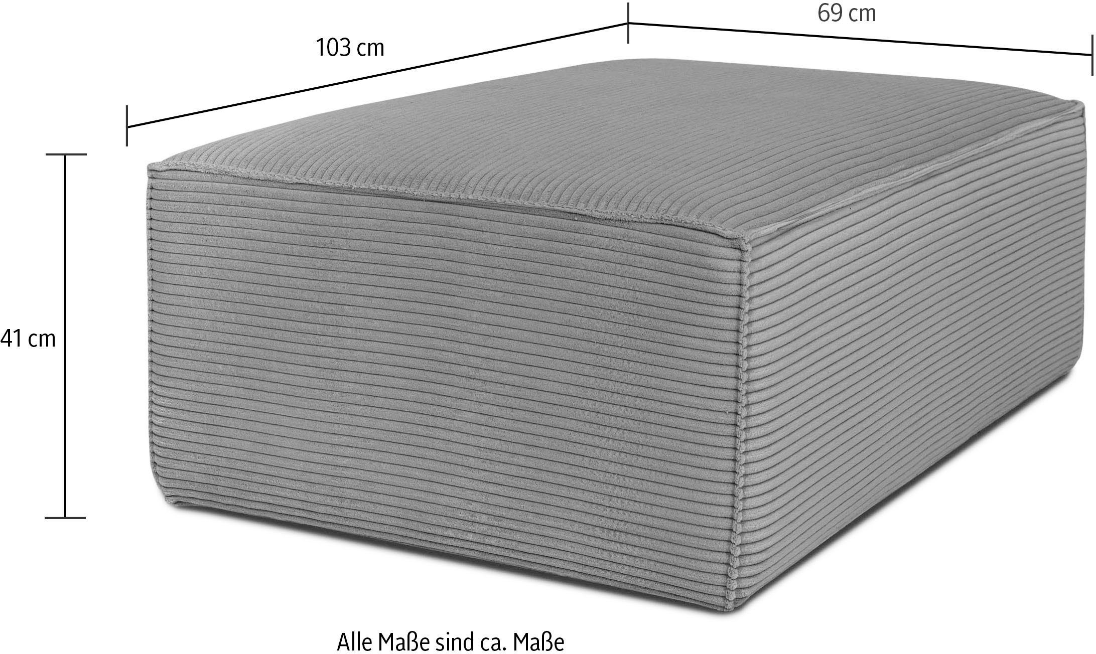 INOSIGN Hocker Clayton met een trendy ribfluwelen bekleding