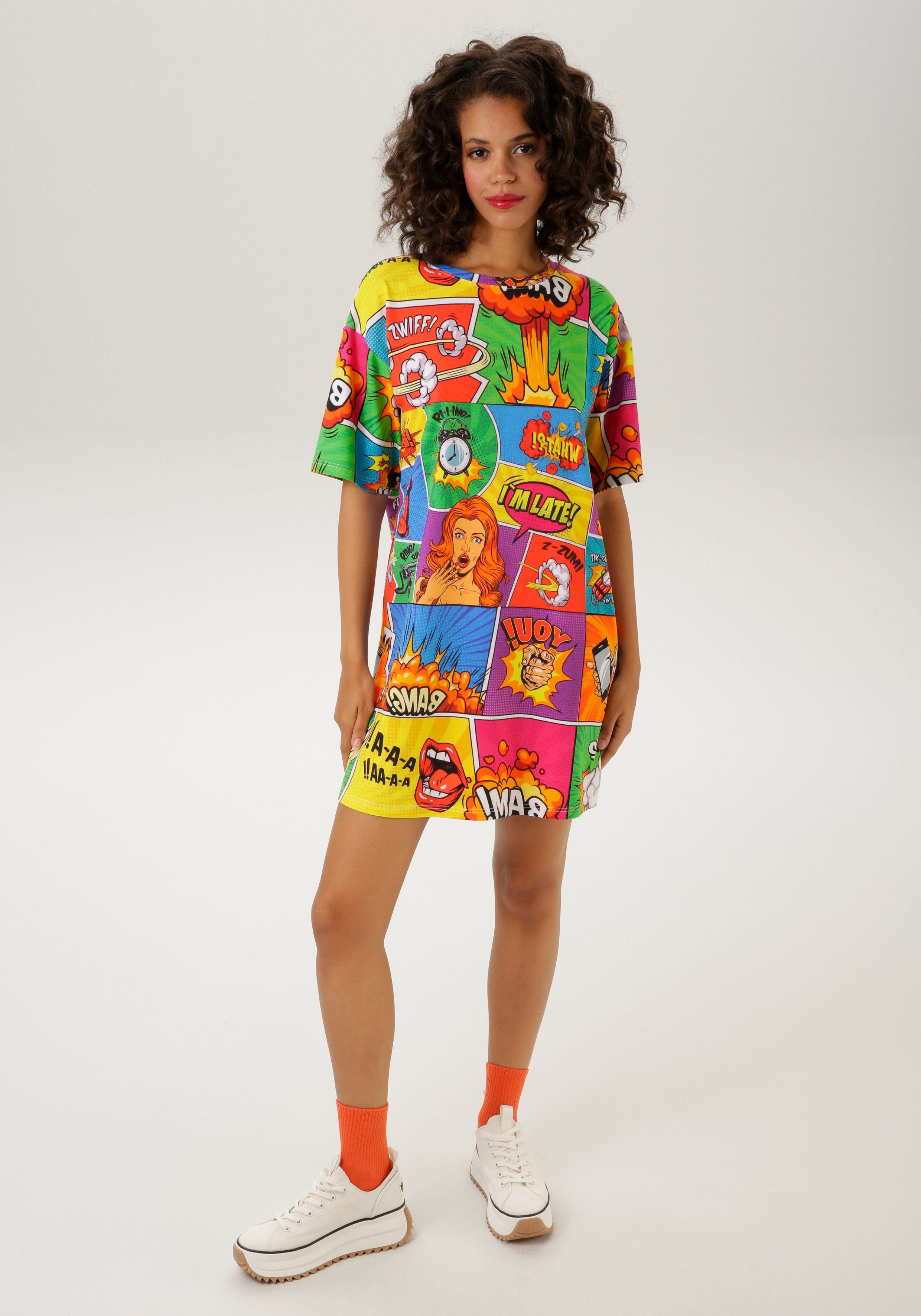 Aniston CASUAL Mini-jurk met coole comic-drukken