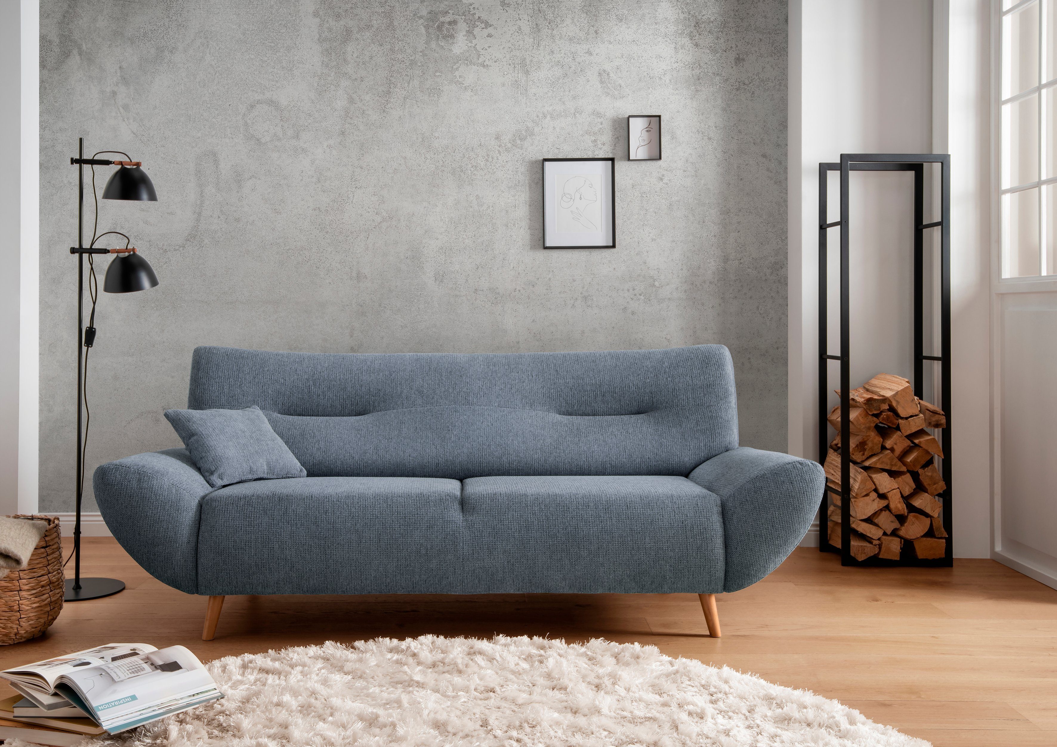 INOSIGN Zithoek Drago, modern en tijdloos, actuele vormtaal, comfortabel leverbaar als fauteuil/hoekbank, diverse stoffen, incl. 2 sierkussens (set, 2-delig)