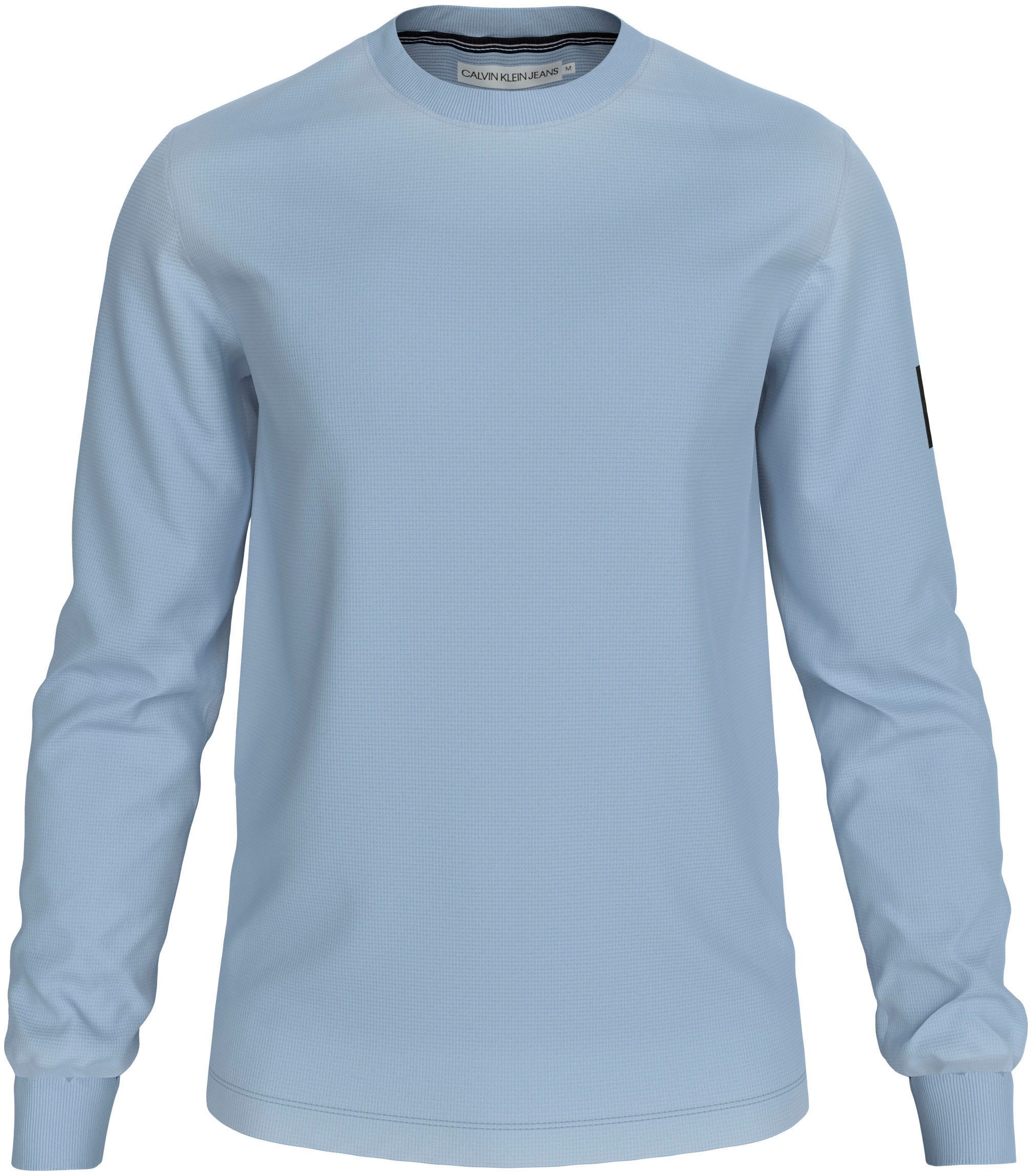 Calvin Klein Shirt met lange mouwen WASHED BADGE WAFFLE LS TEE