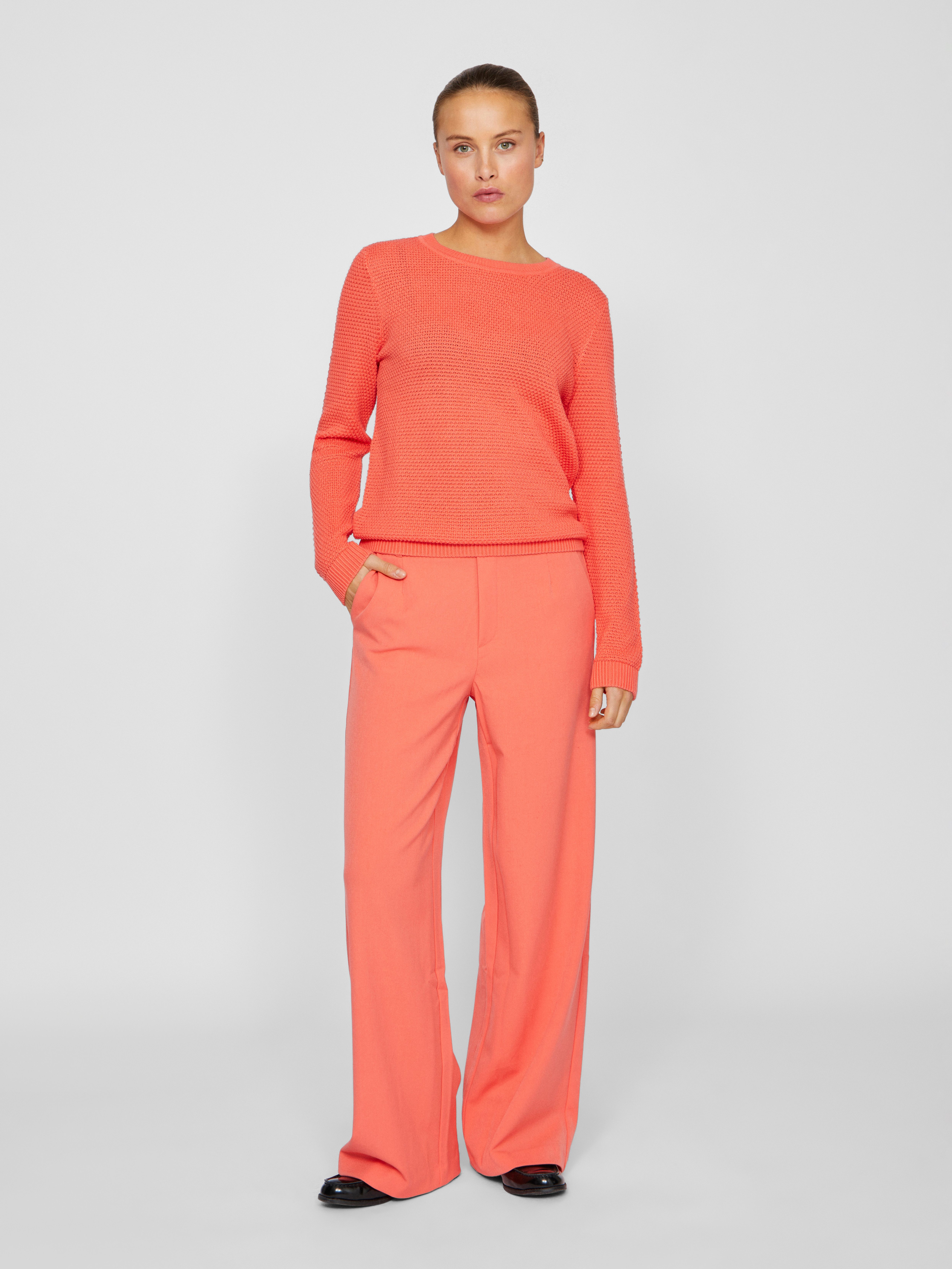 Vila Trui met ronde hals VIDALO O-NECK L/S KNIT TOP- NOOS