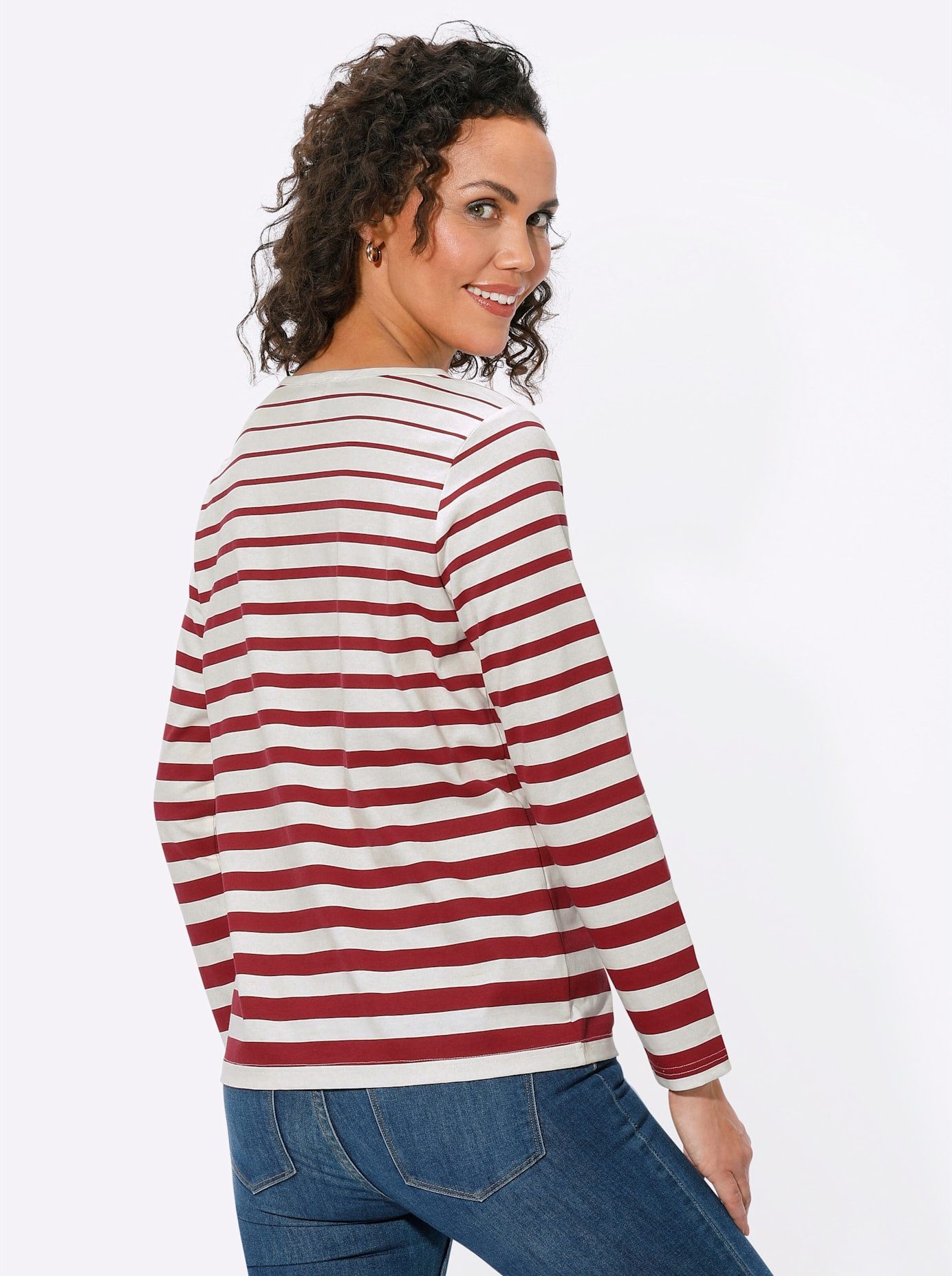 Casual Looks Shirt met print Gestreept shirt (1-delig)