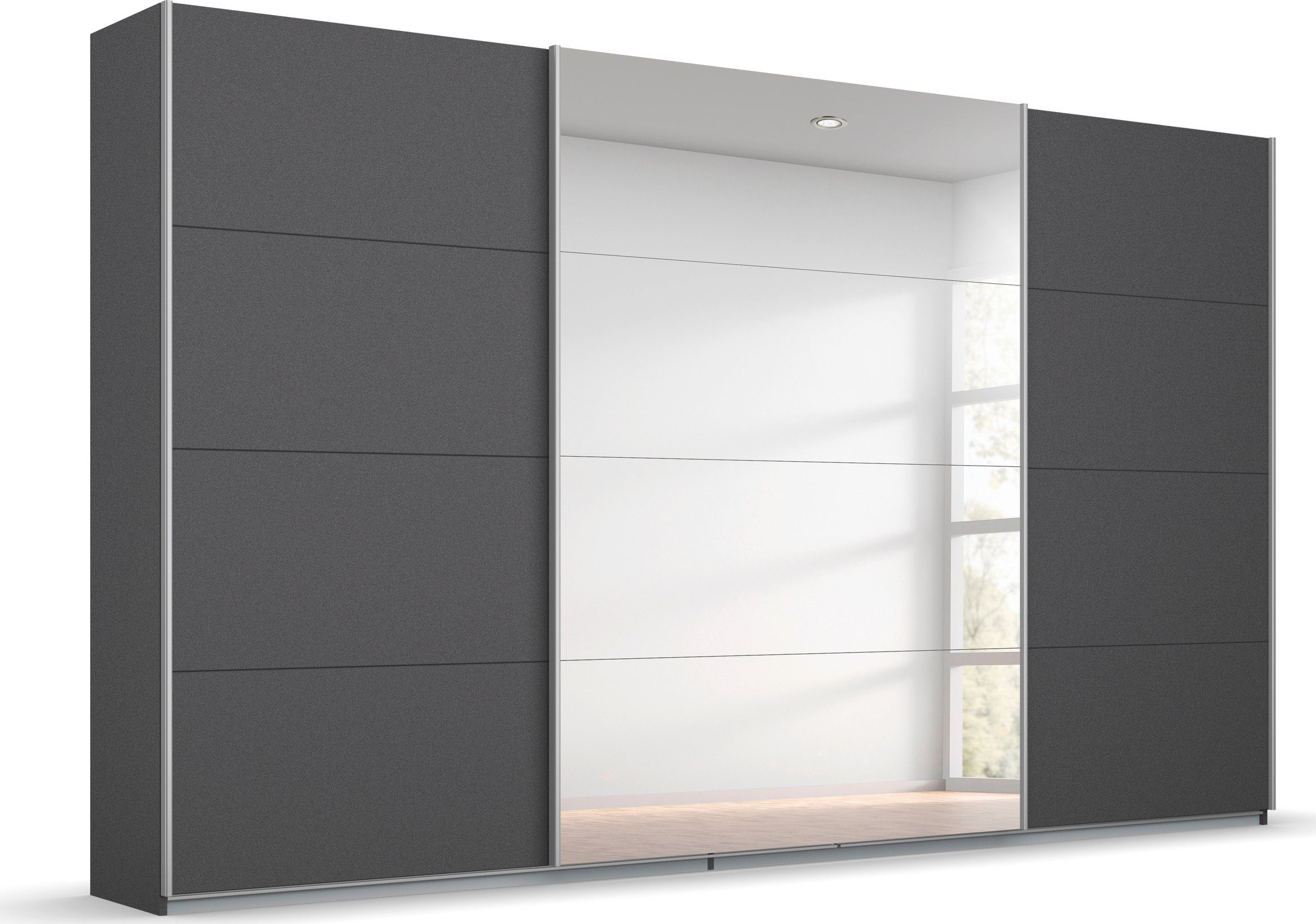 rauch Zweefdeurkast Kledingkast kast garderobe BESTSELLER KOLUNA met spiegel inclusief 2 binnenladen en extra legplanken made in germany