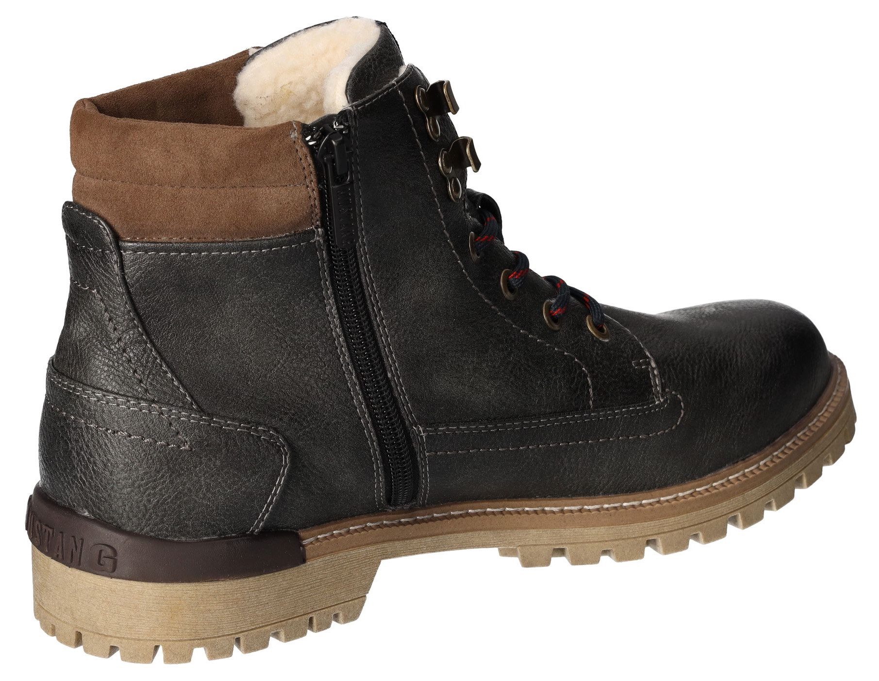 Mustang Shoes Winterlaarzen lace-up boots, ankle boots, worker boots, contrast trim, logo patch