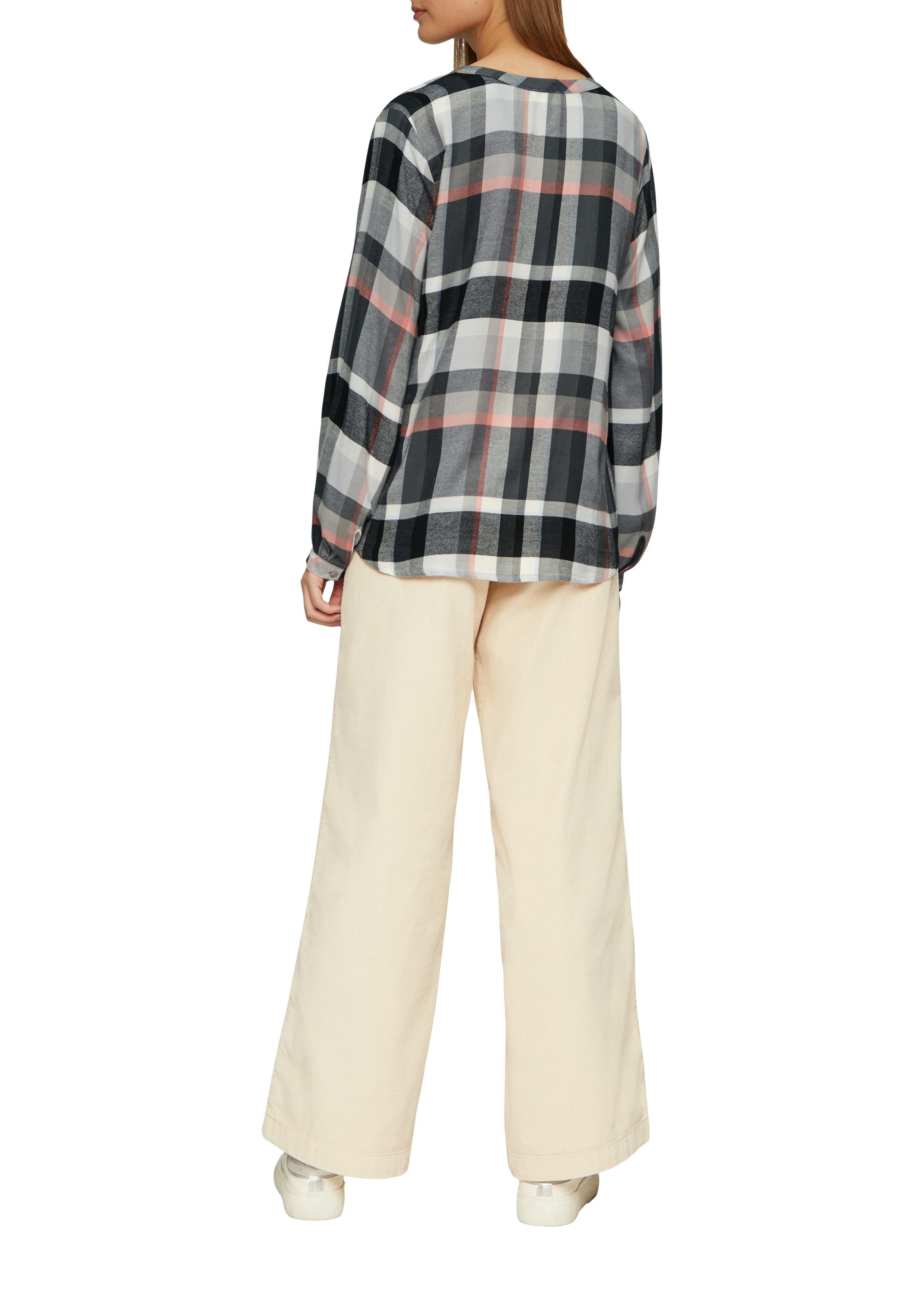 s.Oliver Blouse met lange mouwen met ruitpatroon