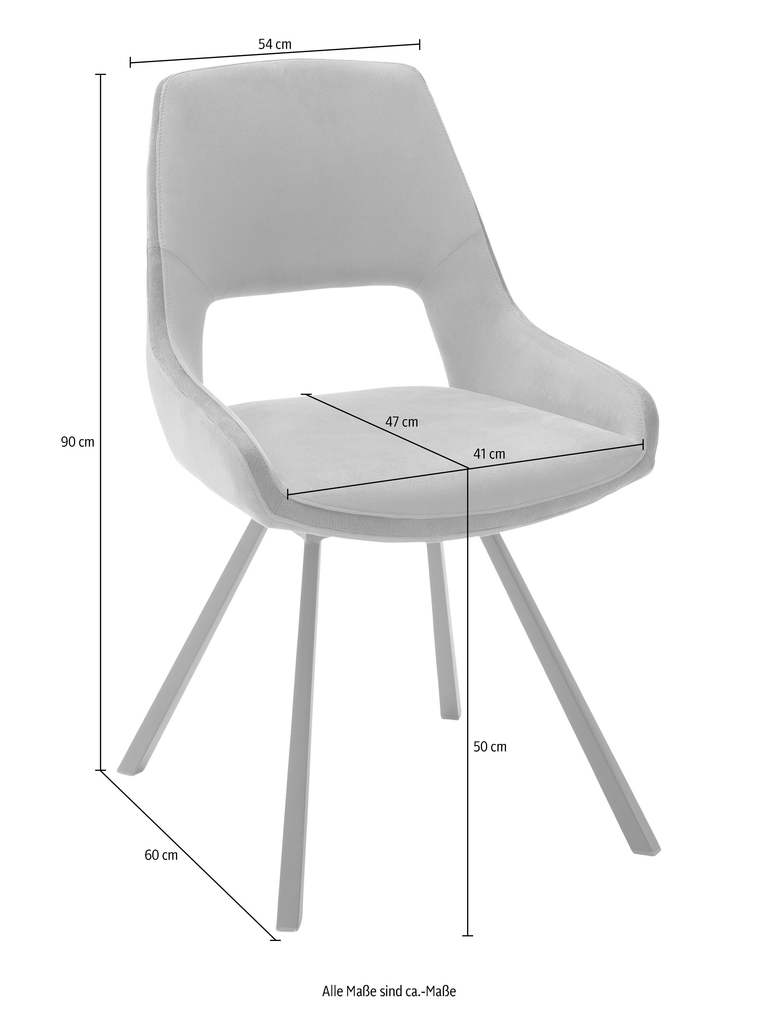 MCA furniture Eetkamerstoel Bayonne 2-set, stoel 180° draaibaar, belastbaar tot 120 kg, zithoogte ca. 50 cm (set, 2 stuks)