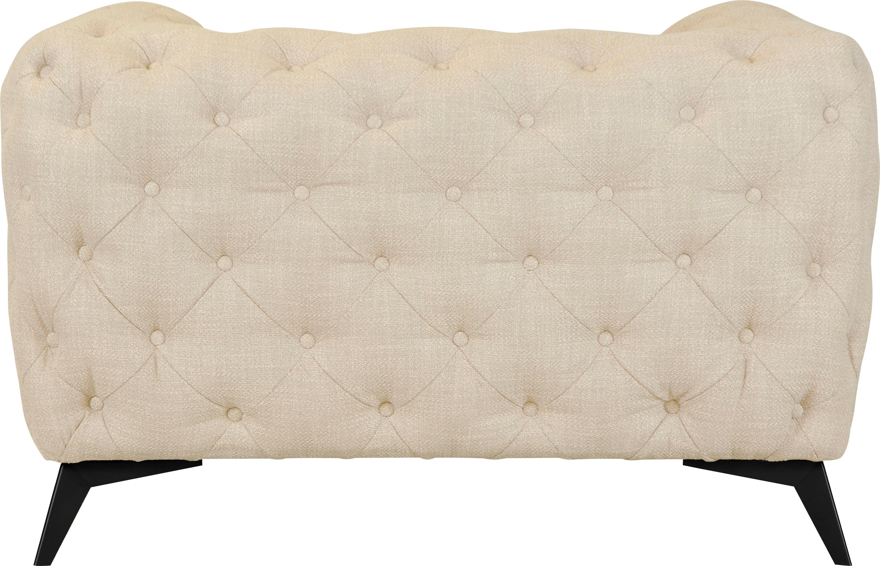 Leonique Chesterfield-fauteuil Glynis Fauteuil luxueuze capitonnage, moderne chesterfield look, kleur van de poten ter keuze
