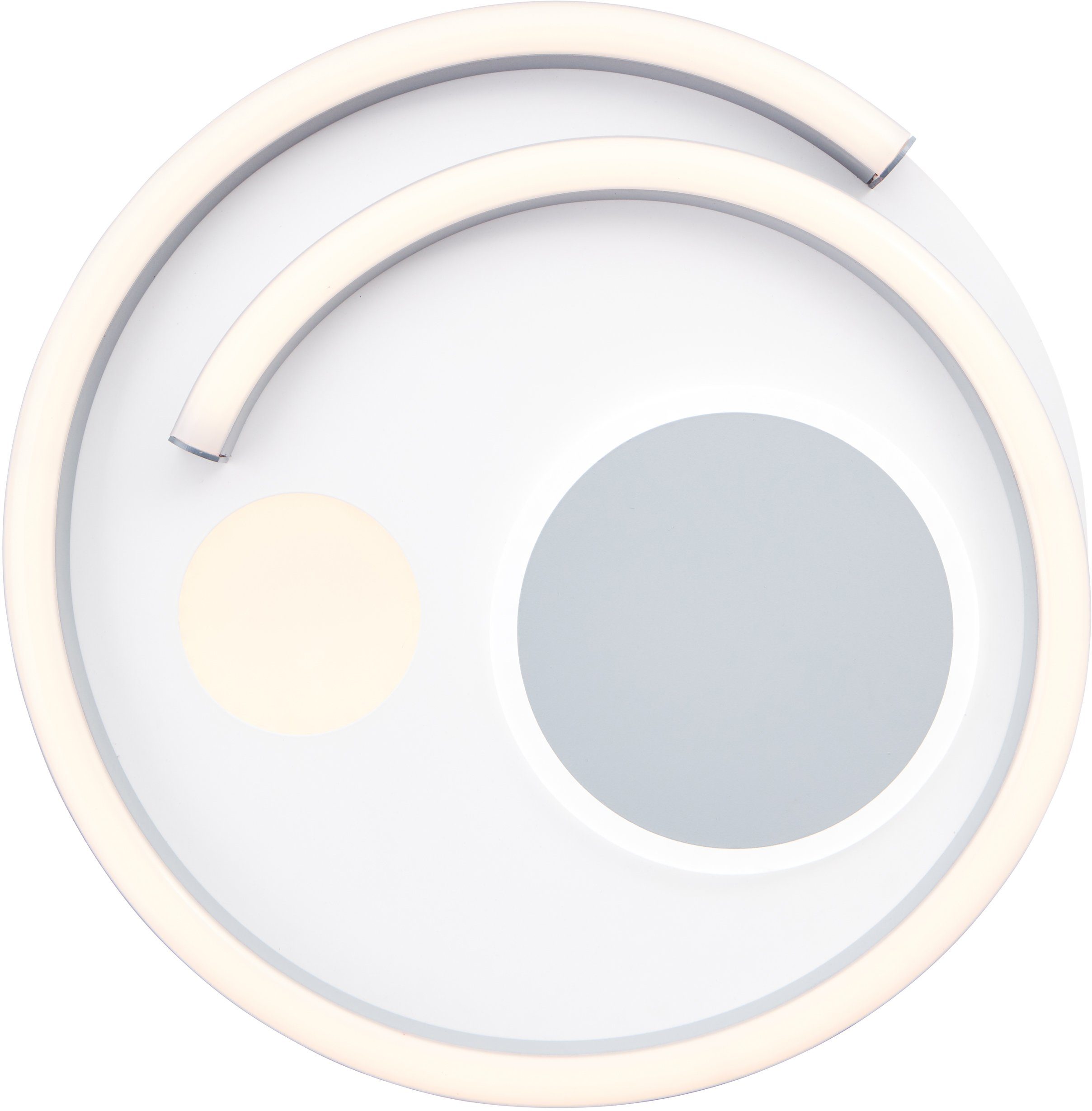 Brilliant Leuchten Led-plafondlamp Thekla Ø 40 cm, dimbaar, CCT, 3500 lm, afstandsbediening, metaal, wit/zwart (1 stuk)