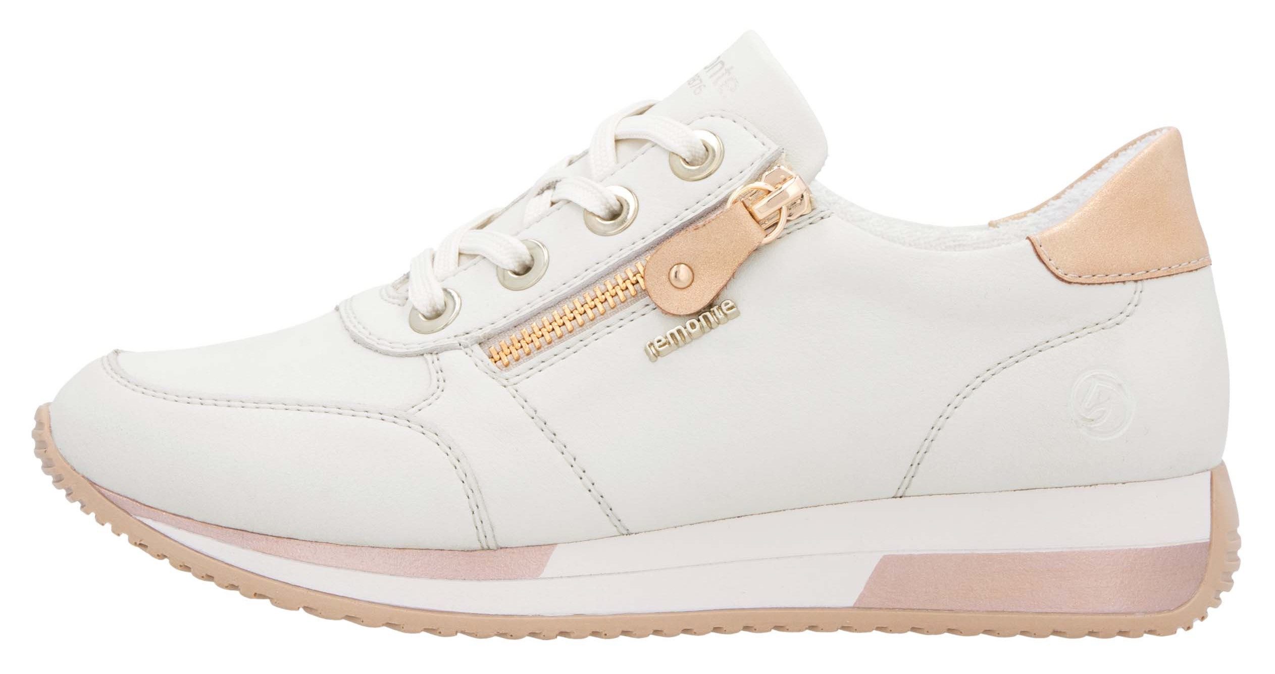 Remonte Sneakers met sleehak , vrijetijdsschoen, lage schoen, veterschoen in smalle vorm