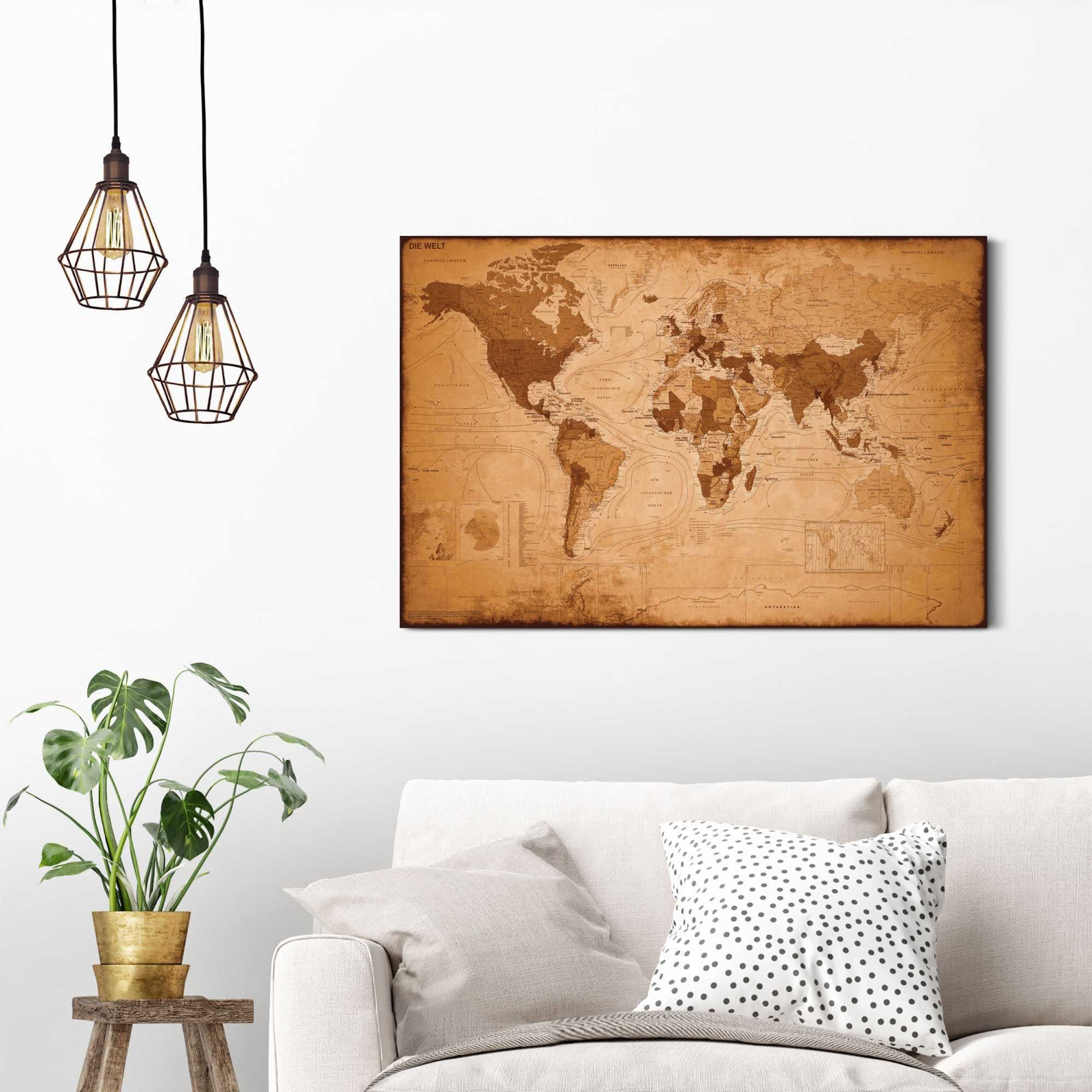 Home affaire Wanddecoratie Wereldkaart - antiek