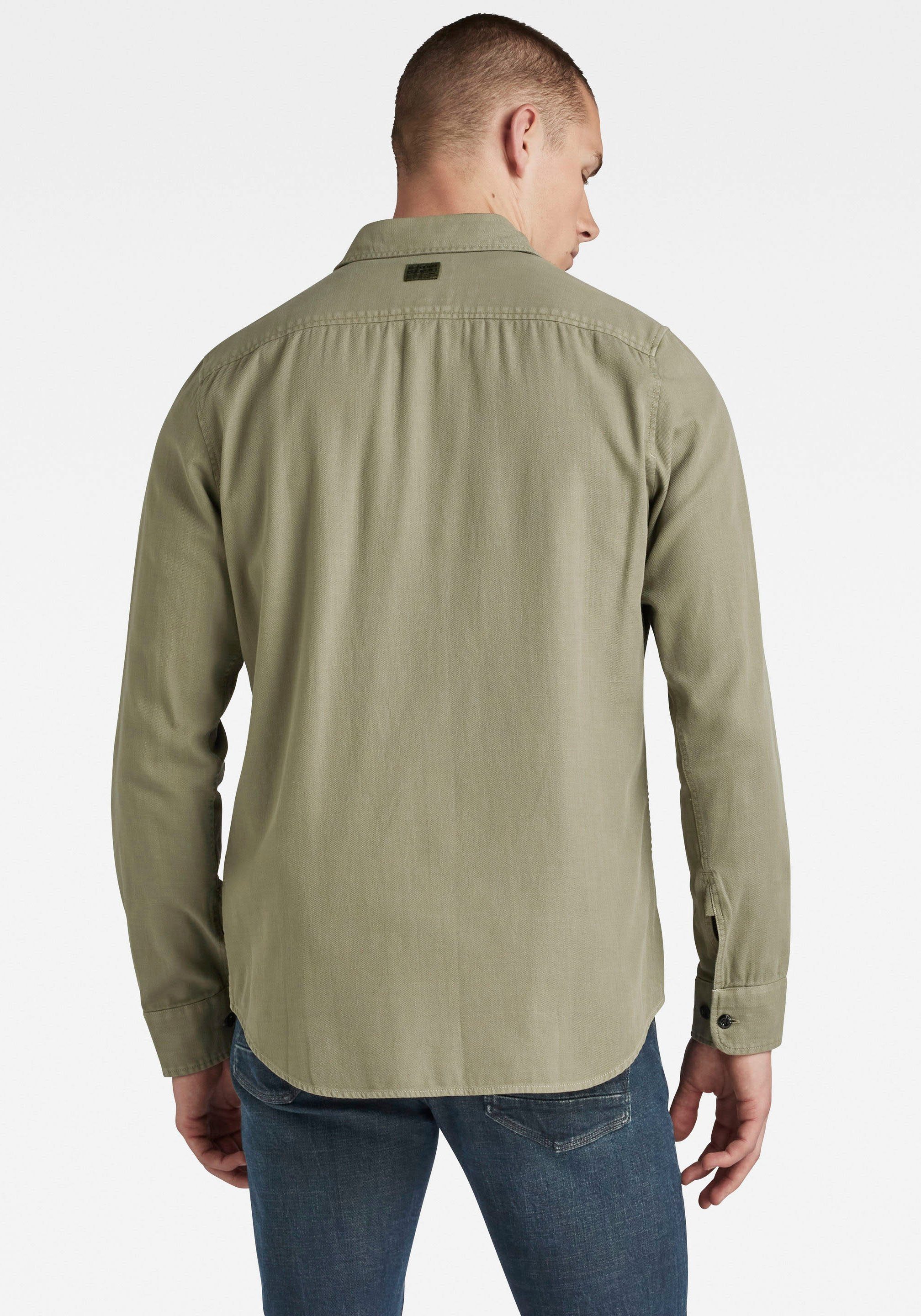 G-Star RAW Jeans overhemd Marine Slim met klepzakken