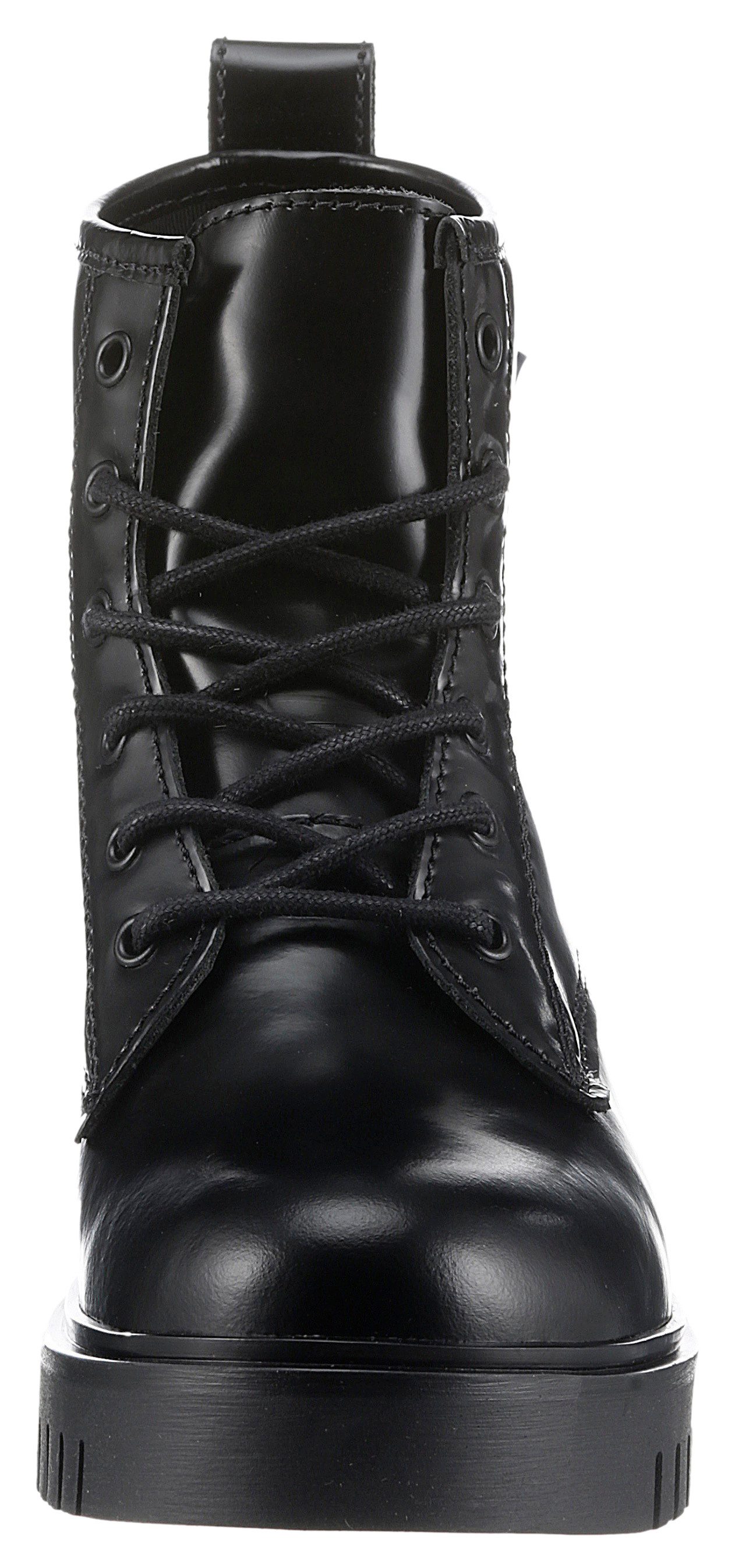 TOMMY JEANS Veterschoenen TJW LACE UP BOOT blokhak, plateau, veterschoen, chunky boots, logo-applicatie