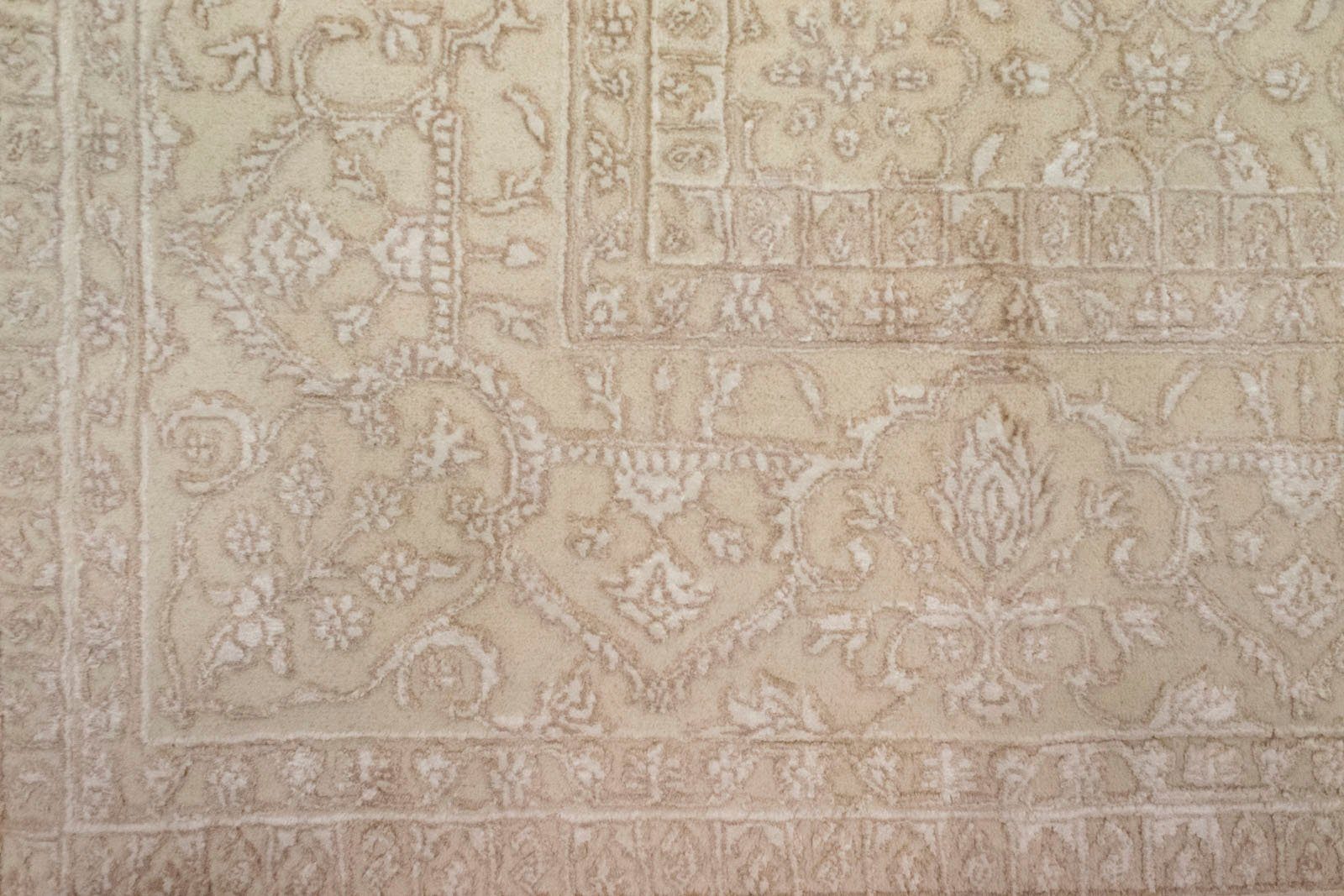 morgenland Wollen kleed Täbriz vloerkleed met de hand geknoopt beige
