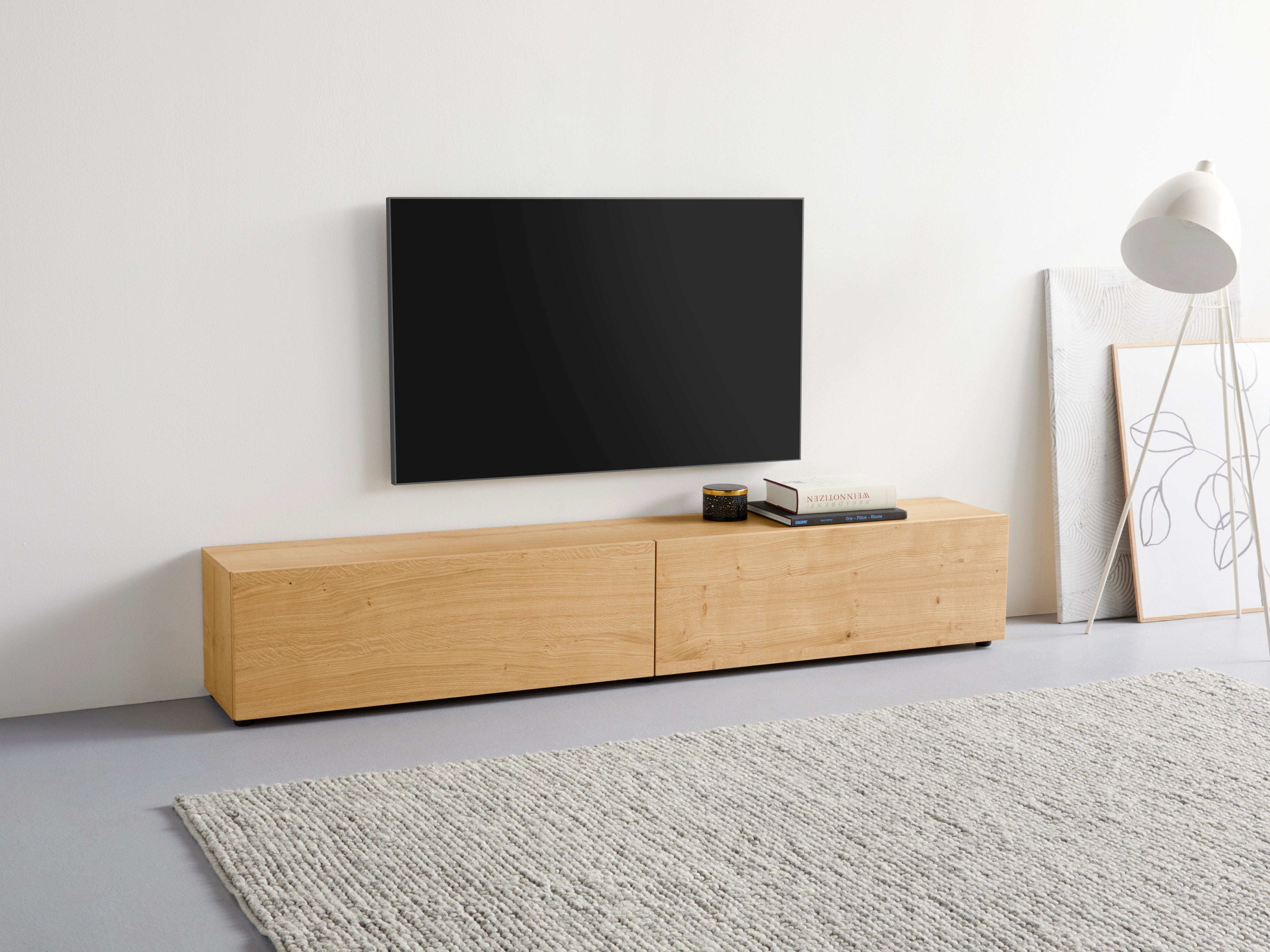 VOGL Möbelfabrik Tv-meubel 1237 Breedte 184 cm, hangend en staand, front van gefineerd eiken