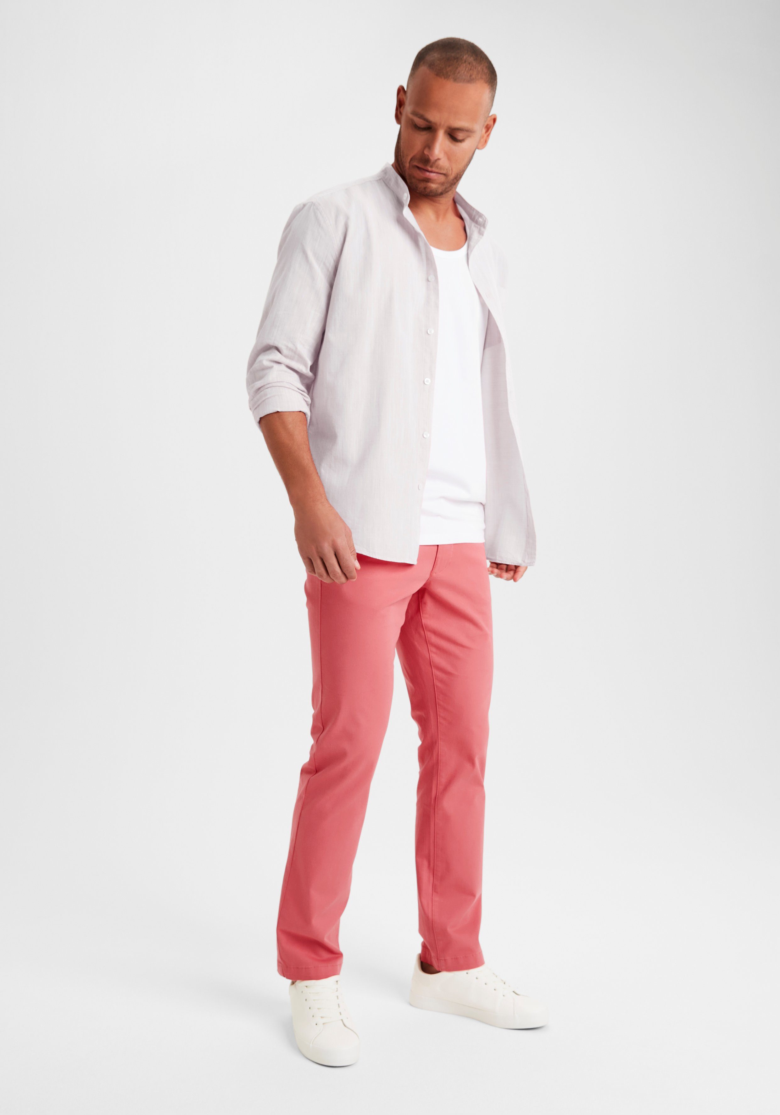 H.I.S Chino Regular fit lange broek, van elastische katoenkwaliteit