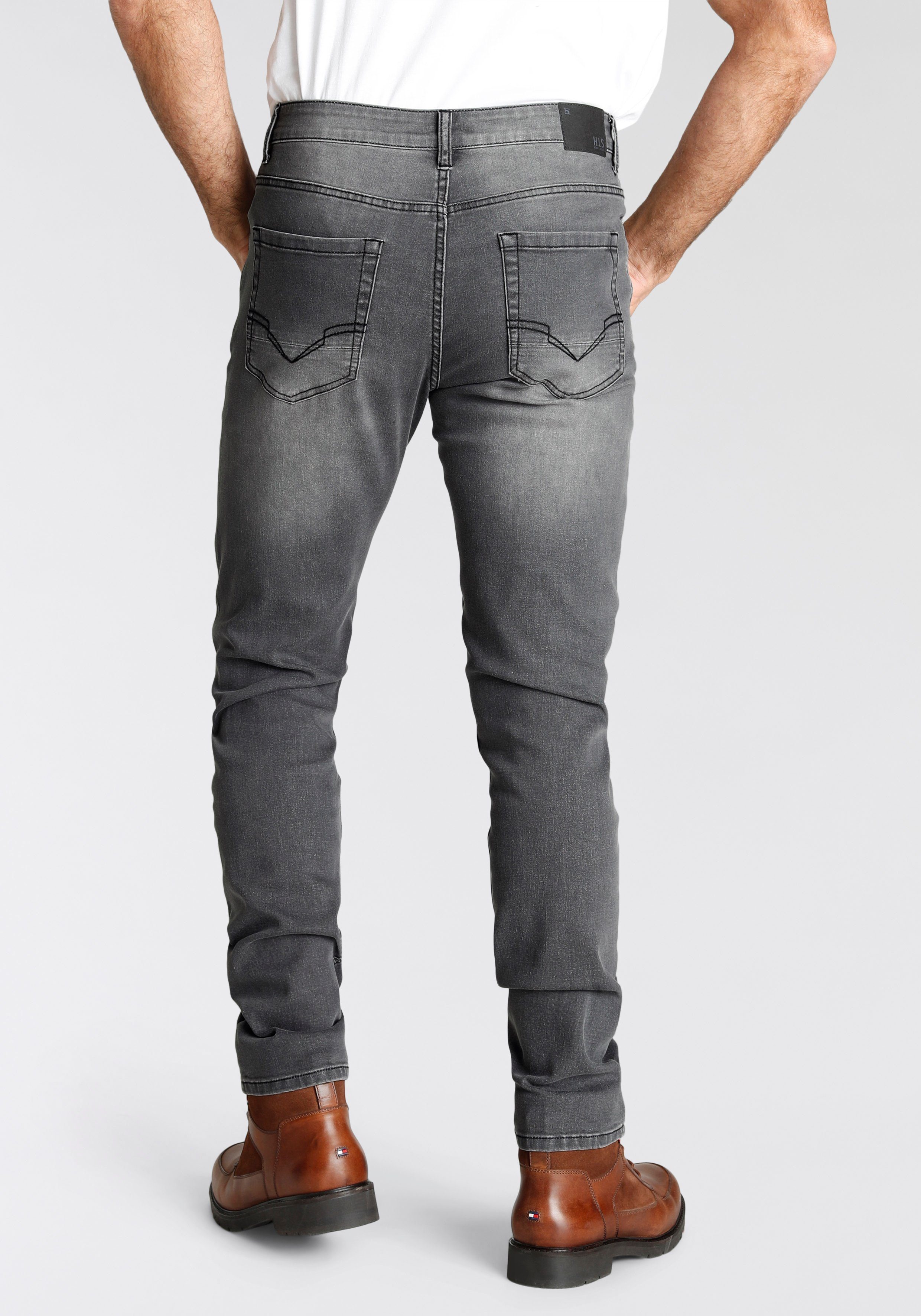 H.I.S Slim fit jeans FLUSH smalle broekpasvorm, met used-effecten, lage taille
