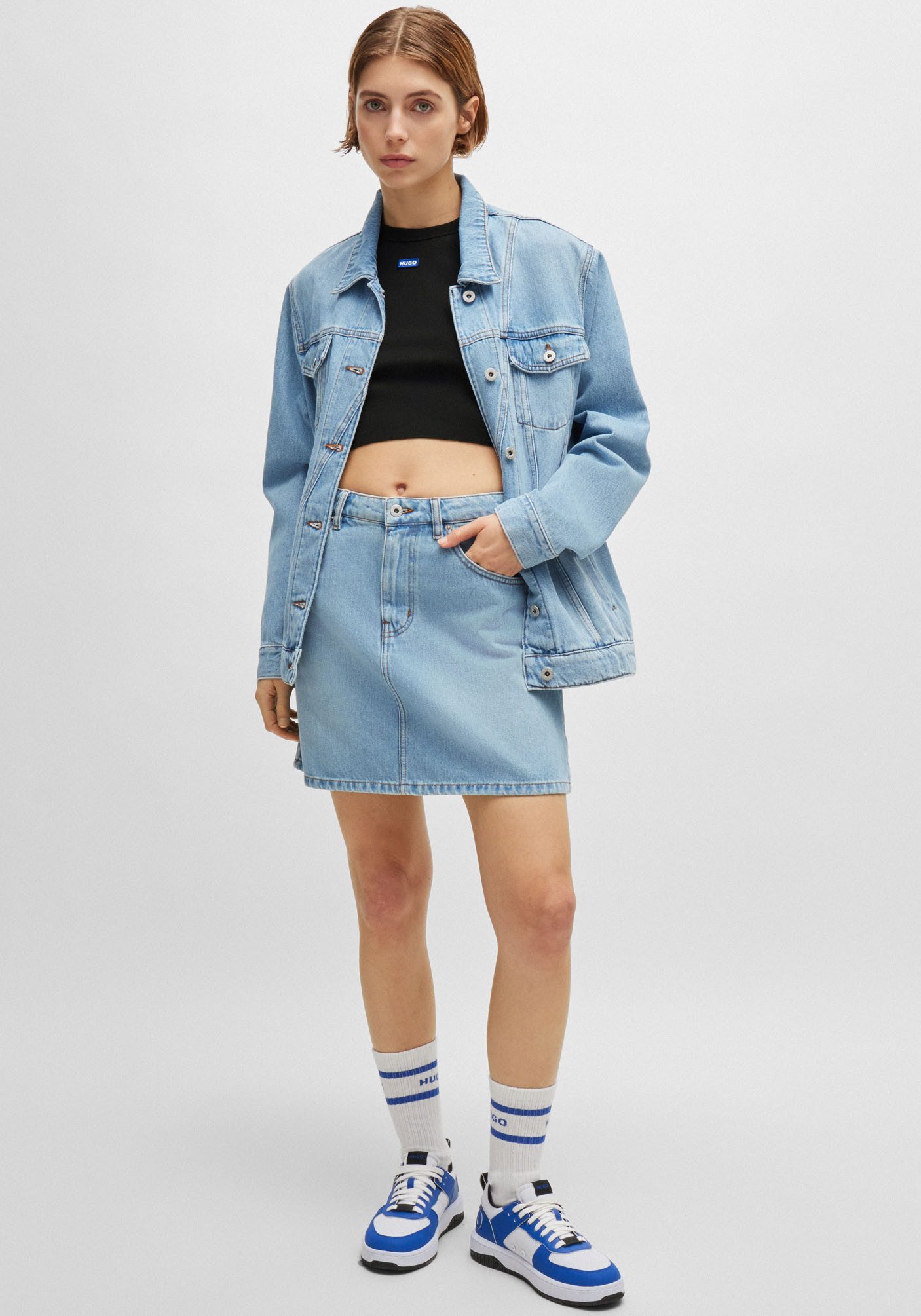 HUGO Blue Tanktop Baby Tank Cropped-Form