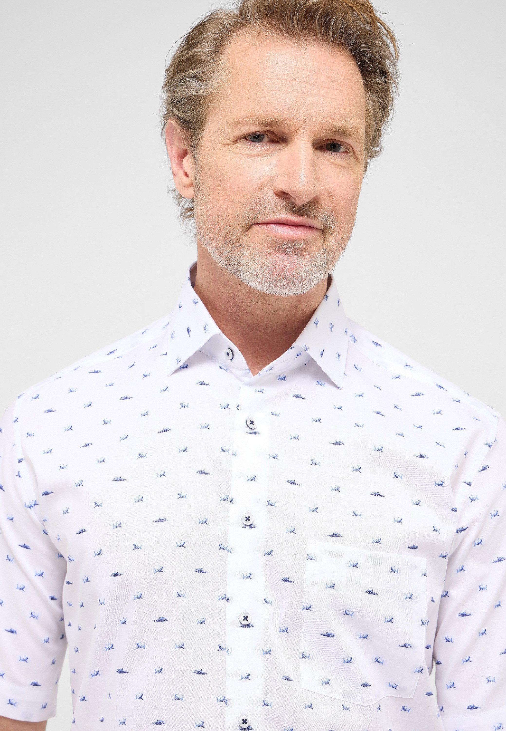 Eterna Overhemd met korte mouwen MODERN FIT NON IRON (strijkvrij)