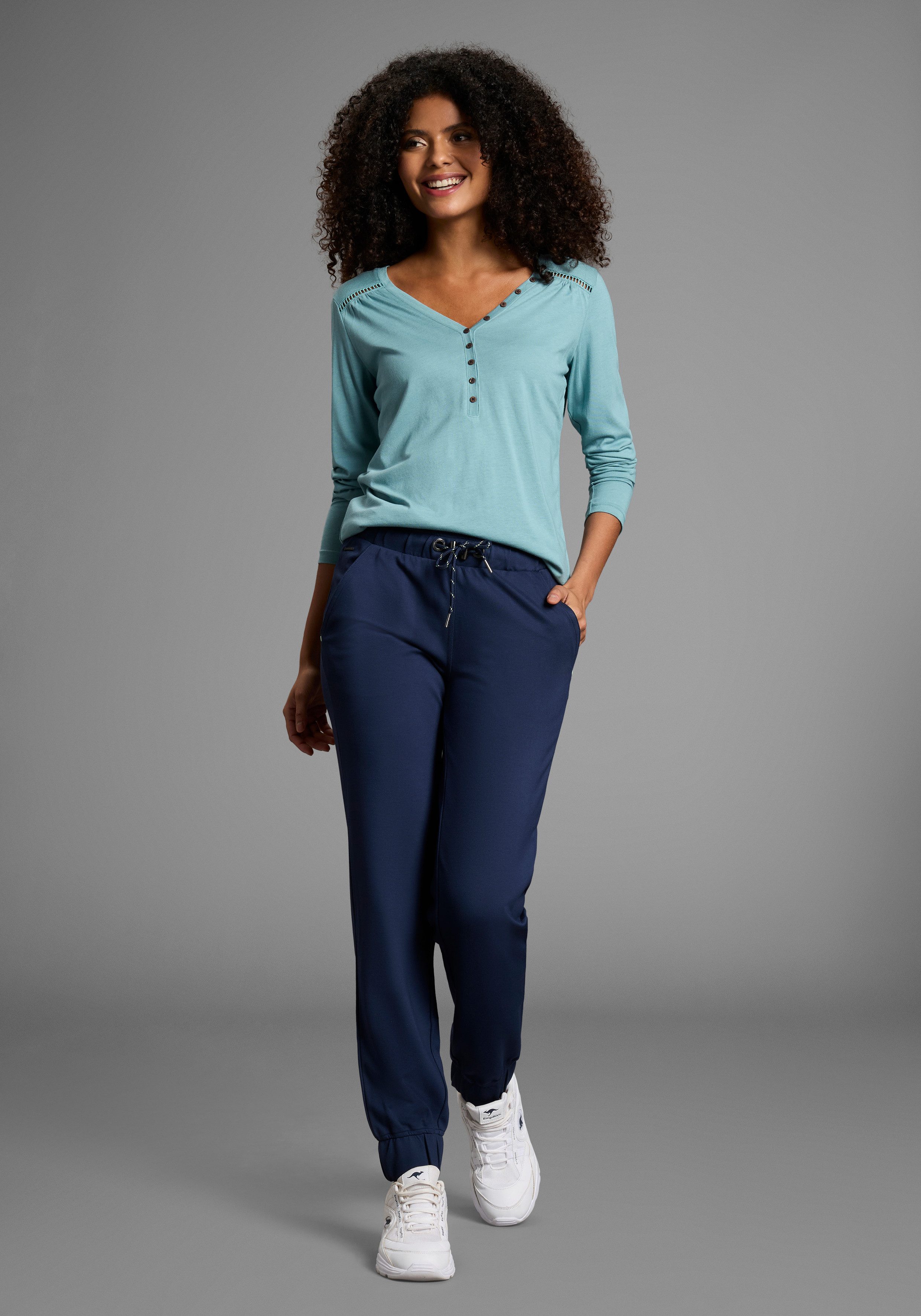 KangaROOS Shirt met lange mouwen met knoopsluiting en schattige details