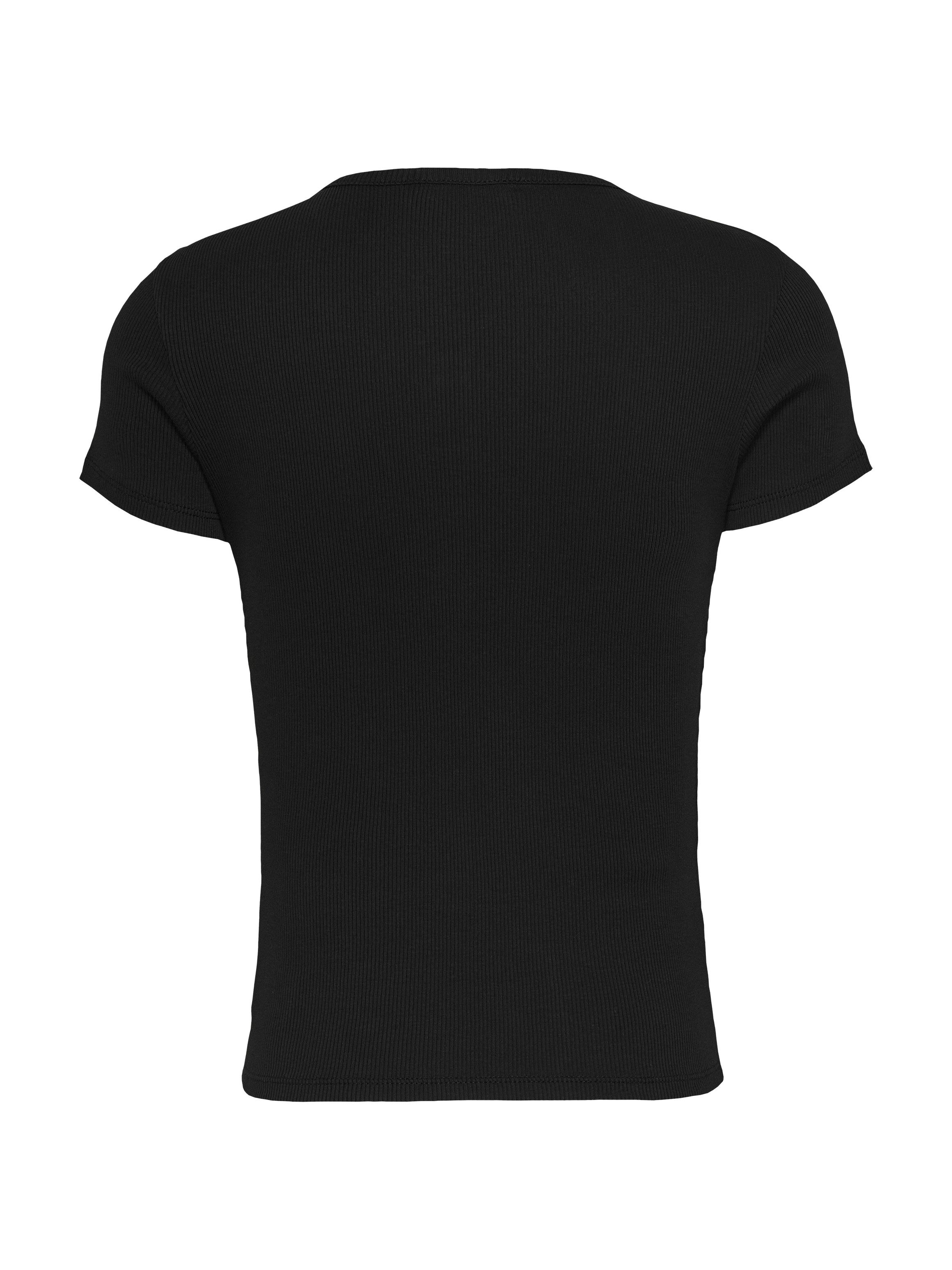 TOMMY JEANS T-shirt TJW SLIM BUTTON RIB C-NECK SS