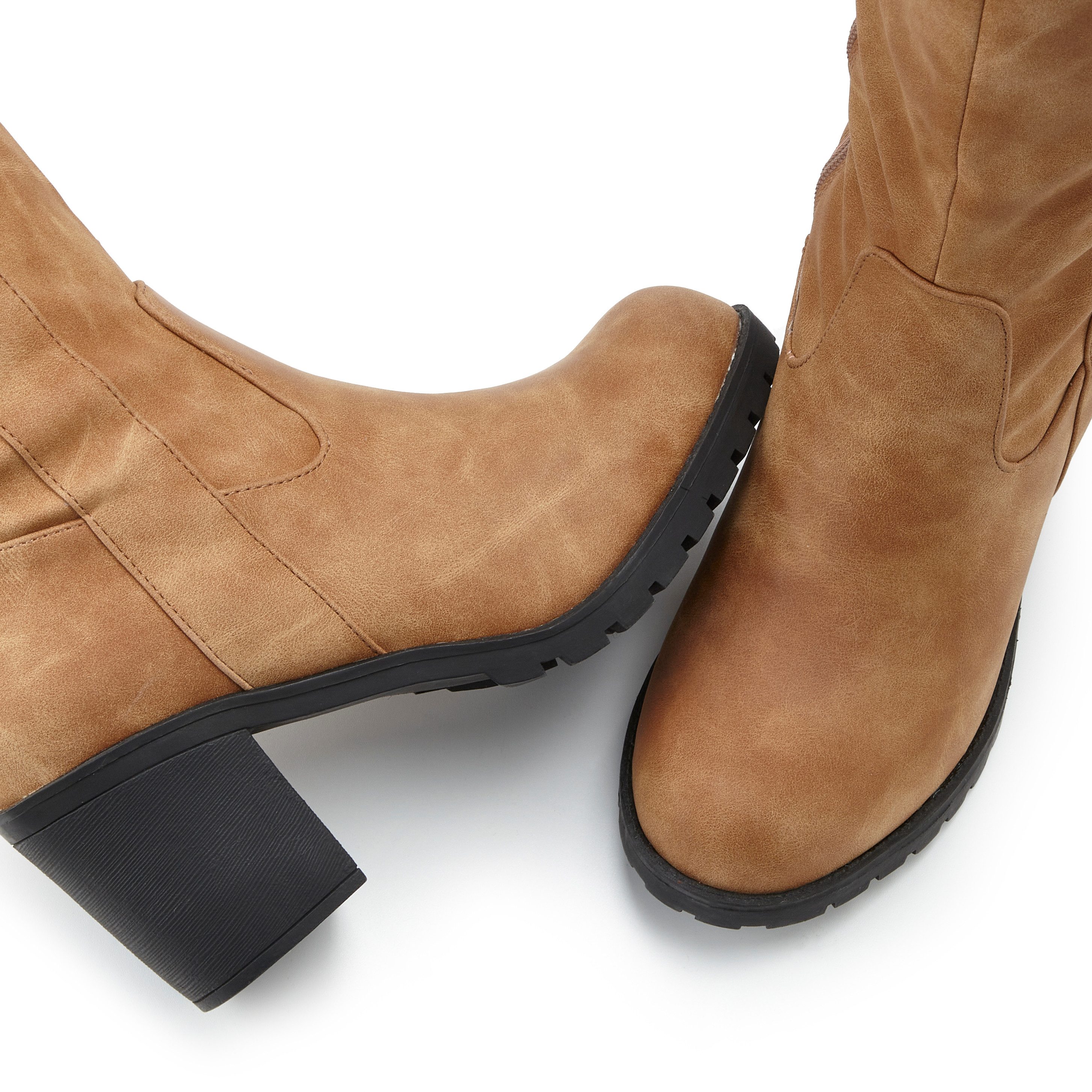 Lascana Laarzen met wijde schacht Laarzen, enkellaars, lange laars, blokhak, cowboystijl VEGAN
